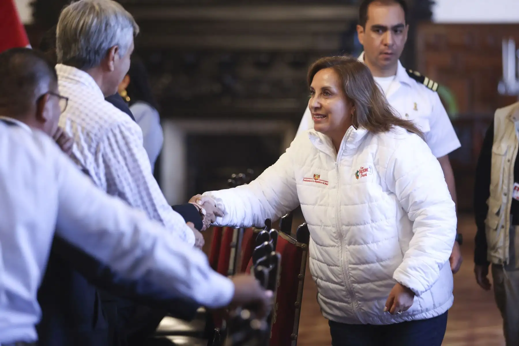 Presidenta Dina Ercilia Boluarte Zegarra sostiene reunión con gobernador regional y alcaldes de Lambayeque en Palacio de Gobierno. Foto: ANDINA/Prensa Presidencia