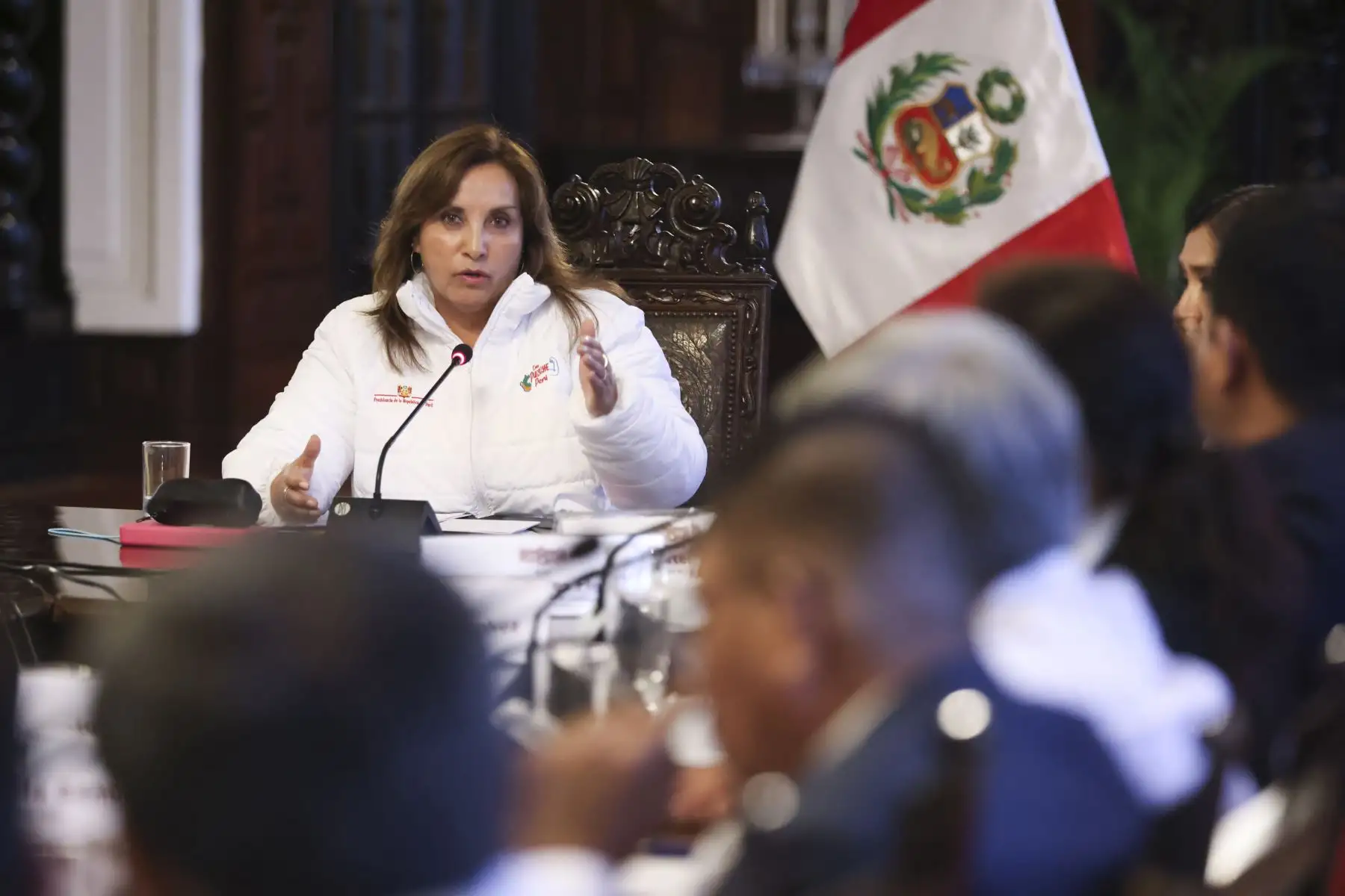 Presidenta Dina Ercilia Boluarte Zegarra sostiene reunión con gobernador regional y alcaldes de Lambayeque en Palacio de Gobierno. Foto: ANDINA/Prensa Presidencia