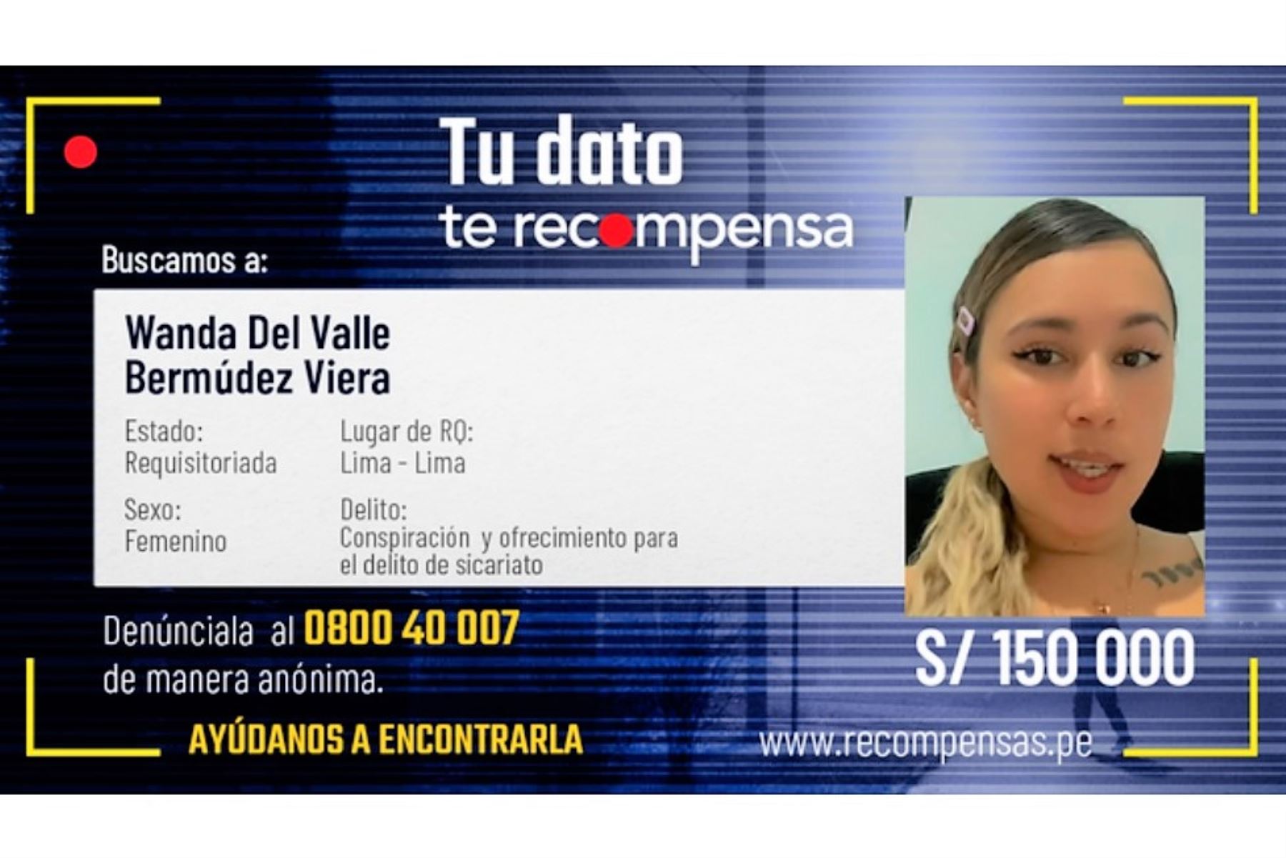 Mininter Ofrece S 150 Mil Por Ubicación De Wanda Del Valle Expareja De Maldito Cris Noticias 6743