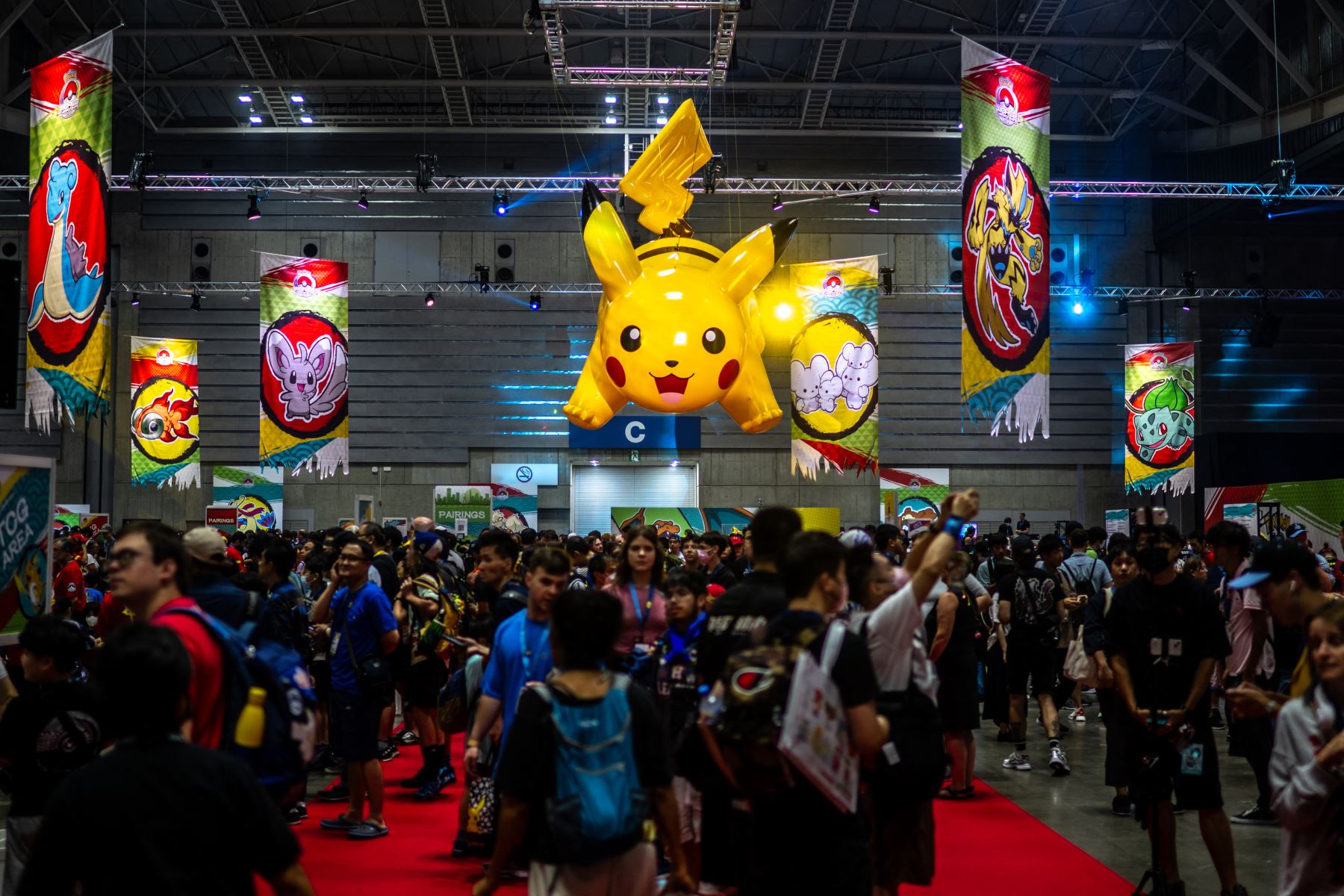 Una vista general muestra la sede del Campeonato Mundial Pokémon 2023 en Yokohama el 11 de agosto de 2023. Foto: AFP
