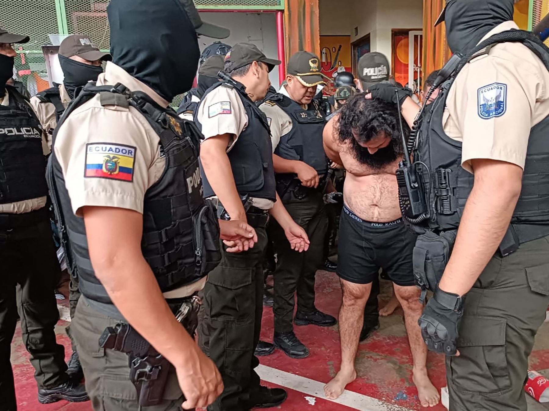 Fotografía difundida por las Fuerzas Armadas de Ecuador que muestra a Adolfo Macías, alias Fito, líder de la banda criminal Los Choneros. Foto: AFP