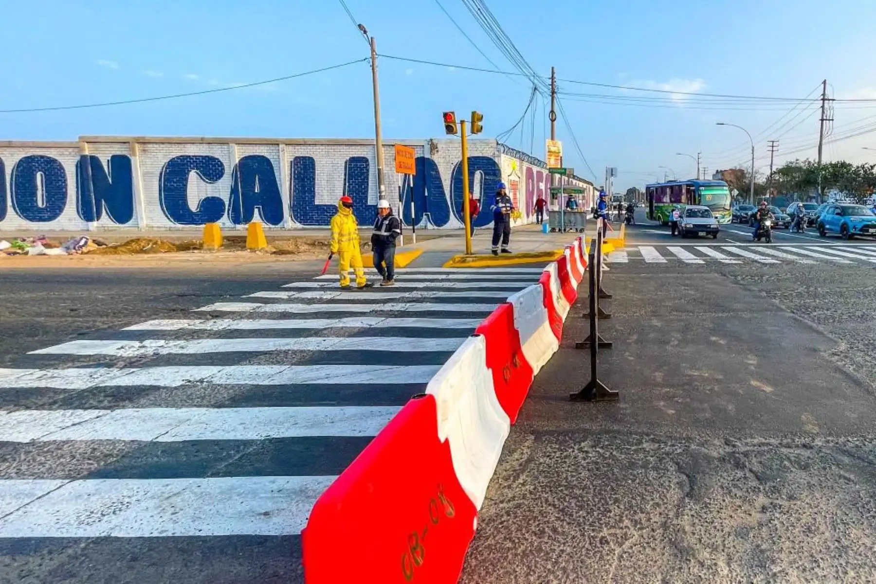 Inició el desvío vehicular en la avenida Bocanegra en el Callao por motivo de las obras de la Línea 2 del Metro de Lima y Callao. Foto: ATU