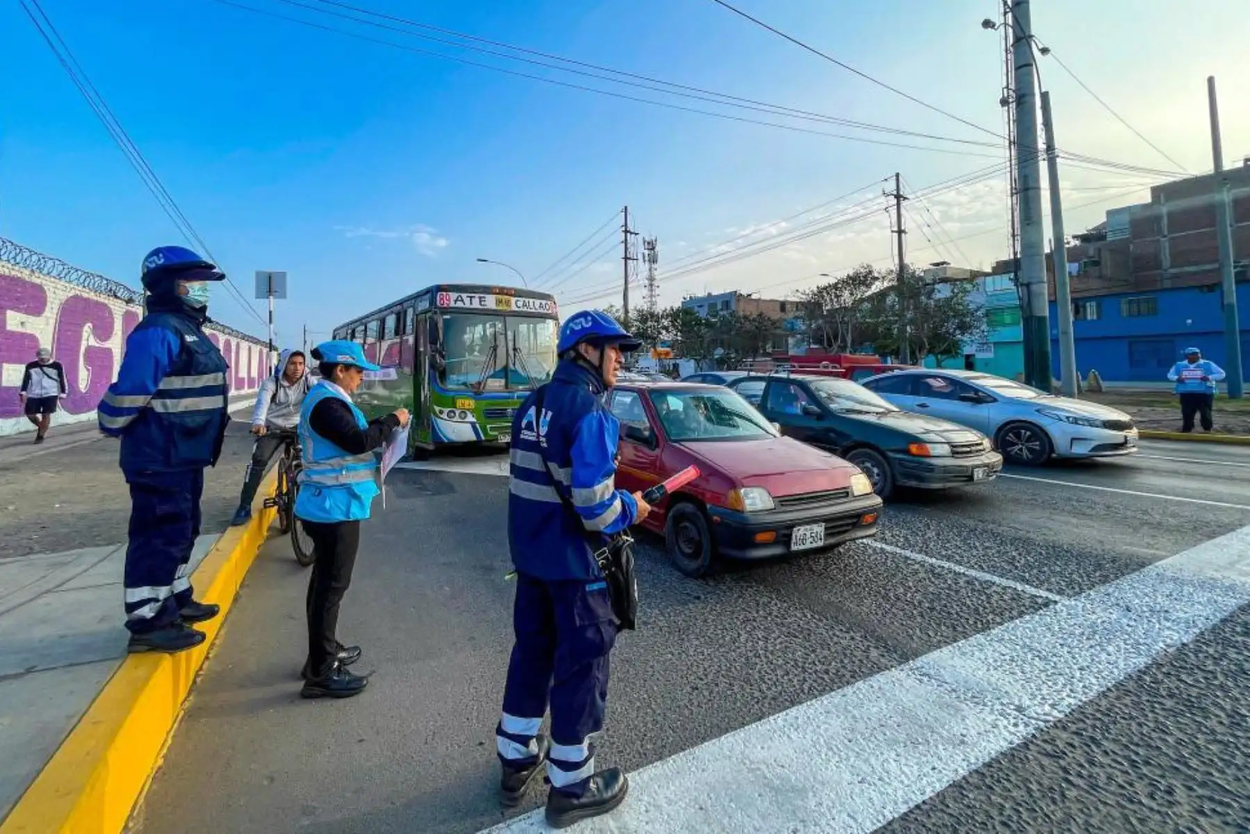 Inició el desvío vehicular en la avenida Bocanegra en el Callao por motivo de las obras de la Línea 2 del Metro de Lima y Callao. Foto: ATU