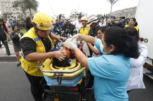 Simulacro de sismo. Foto: ANDINA/Vidal Tarqui