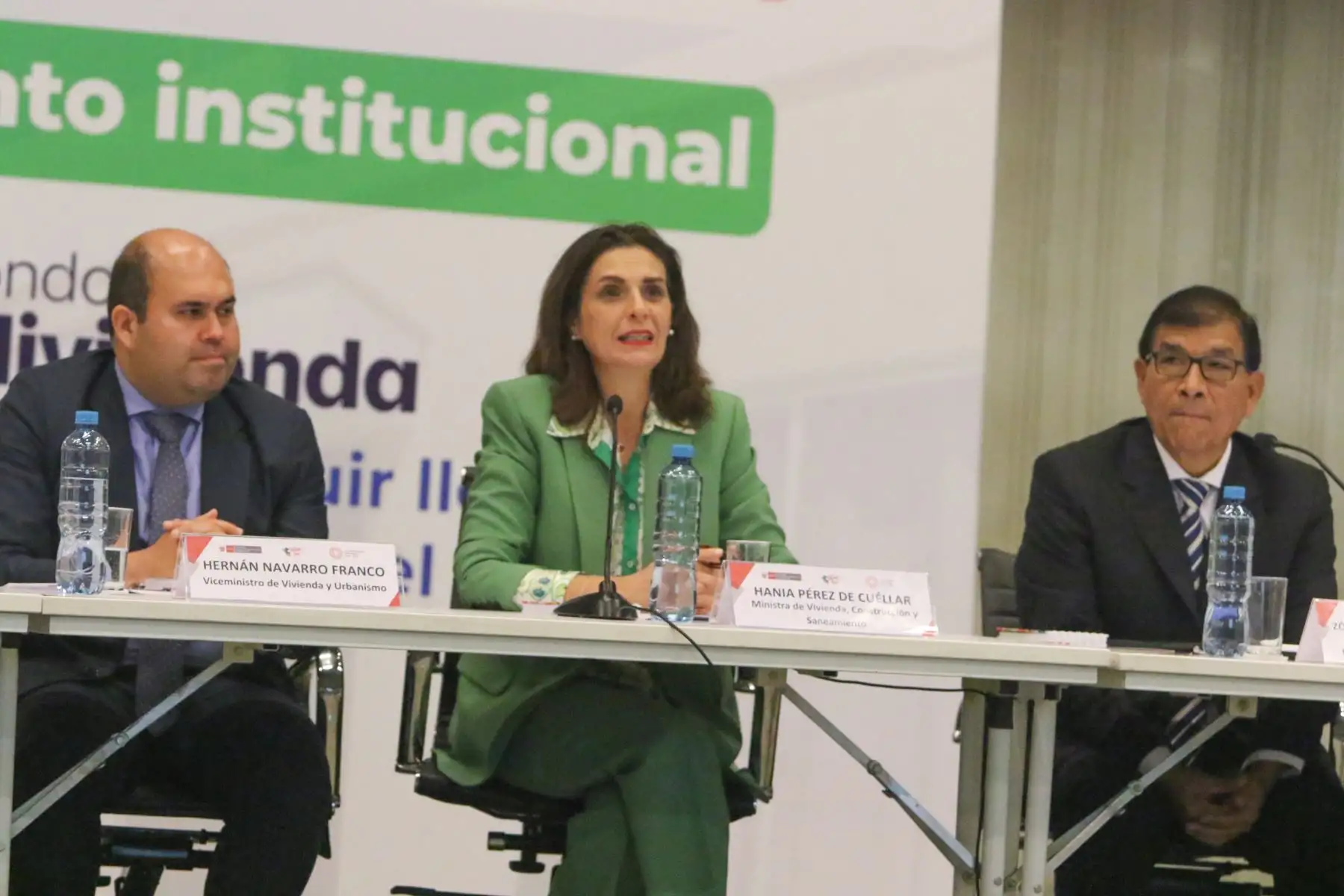 La ministra, Hania Pérez de Cuéllar, presidió la ceremonia de relanzamiento de el Fondo MIVIVIENDA S.A., que contemplará la renovación de su directorio, la implementación de una estrategia anticorrupción, un portafolio de nuevos productos, la transformación digital y una nueva imagen e identidad visual.
Foto: ANDINA/Héctor Vinces