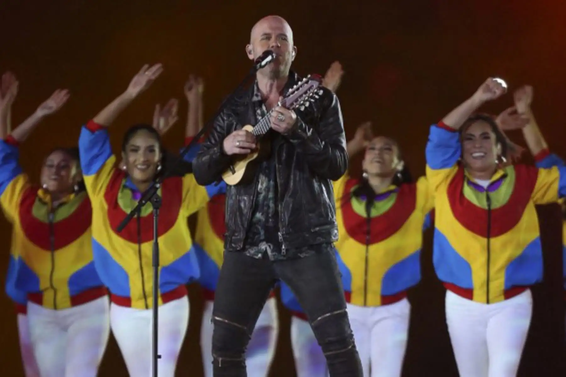 Cantautor peruano Gian Marco Zignago se presenta durante la ceremonia de clausura de los Juegos Panamericanos Lima 2019. Foto: AFP