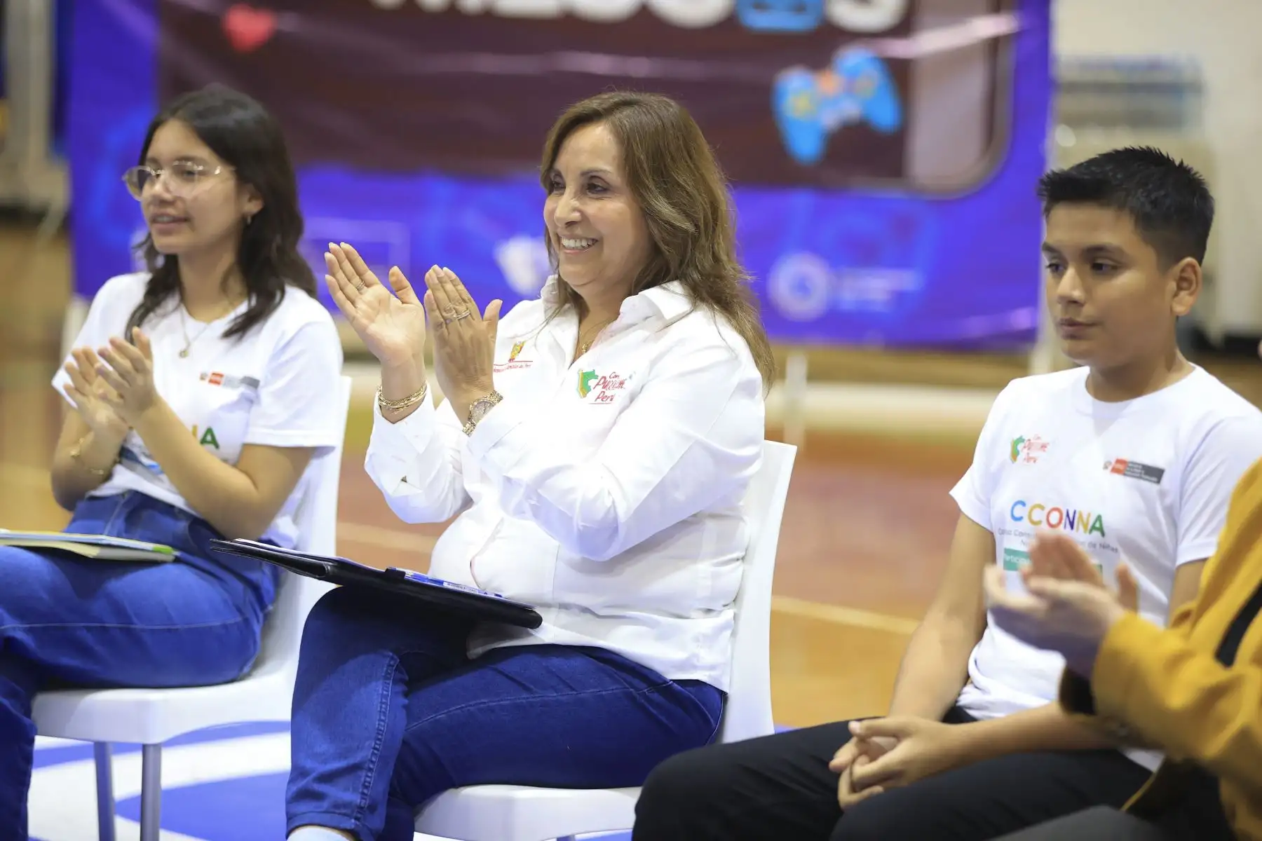 La presidenta Dina Boluarte participó de un encuentro con el Consejo Consultivo y Participativo de niñas, niños y adolescentes, en el marco del Día del Niño.
Foto: ANDINA/Presidencia Perú