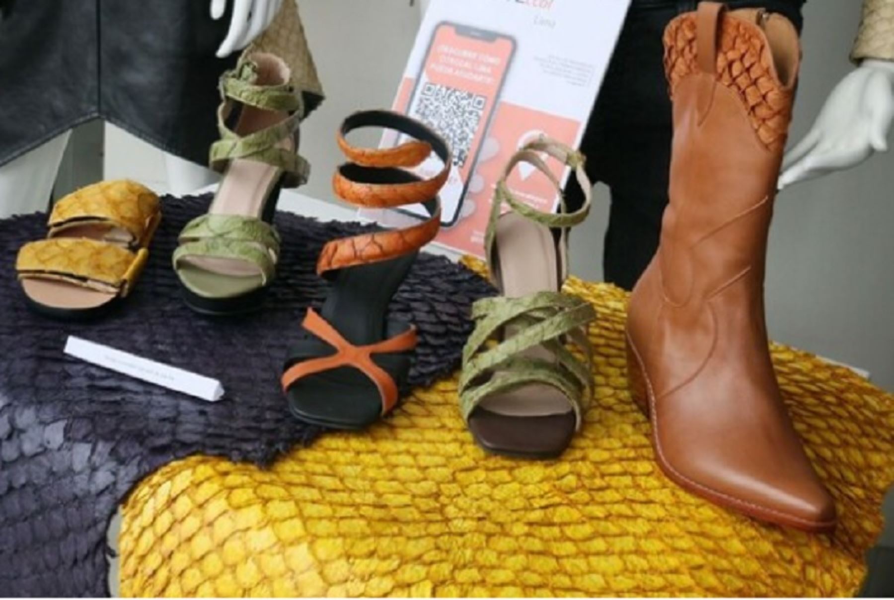El Instituto Tecnológico de la Producción del Ministerio de la Producción, presentó “Moda Sostenible”, prendas y accesorios elaborados con piel de paiche como calzado, 
pantalón, chaleco, cartera, entre otros.