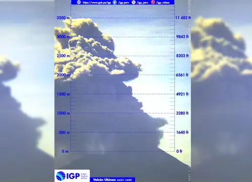 El IGP advierte que el proceso eruptivo del volcán Ubinas, ubicado en la región Moquegua, no ha finalizado. Foto: ANDINA/IGP
