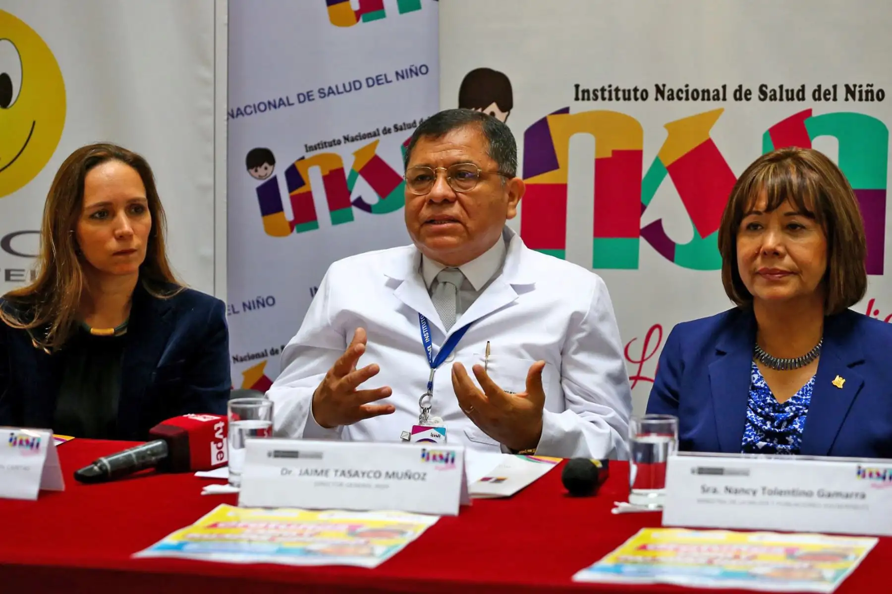 Con la presencia de la Ministra de la Mujer y Poblaciones Vulnerables, Nancy Tolentino Gamarra, el Instituto Nacional de Salud del Niño y la Asociación Civil Misión Caritas Felices, con el respaldo de la ONG Smile Train lanzan la campaña para realizar cirugías a niños peruanos con labio y paladar hendido.
Foto: ANDINA/Eddy Ramos