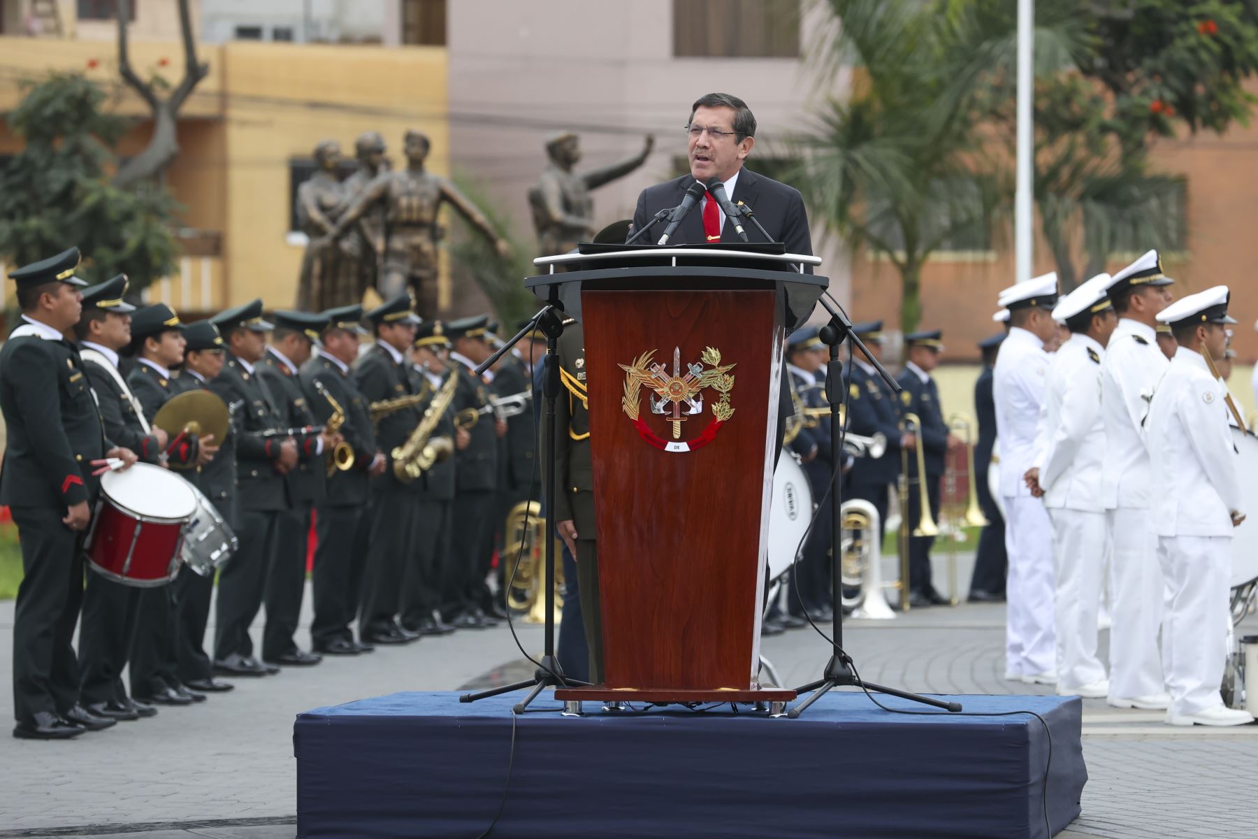 Jorge Chávez, ministro de Defensa, en ceremonia realizada hoy. Foto: ANDINA/Juan Carlos Guzmán.