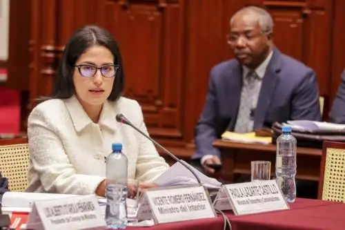 Ministra Lazarte presentó ante la Comisión de Constitución del Congreso cuatro proyectos de decretos legislativos con el fin de atacar frontalmente la inseguridad ciudadana, garantizar la seguridad vial e integridad de las personas que utilizan taxi y cerrar brechas digitales al interior del país.  Foto: ANDINA/Difusión
