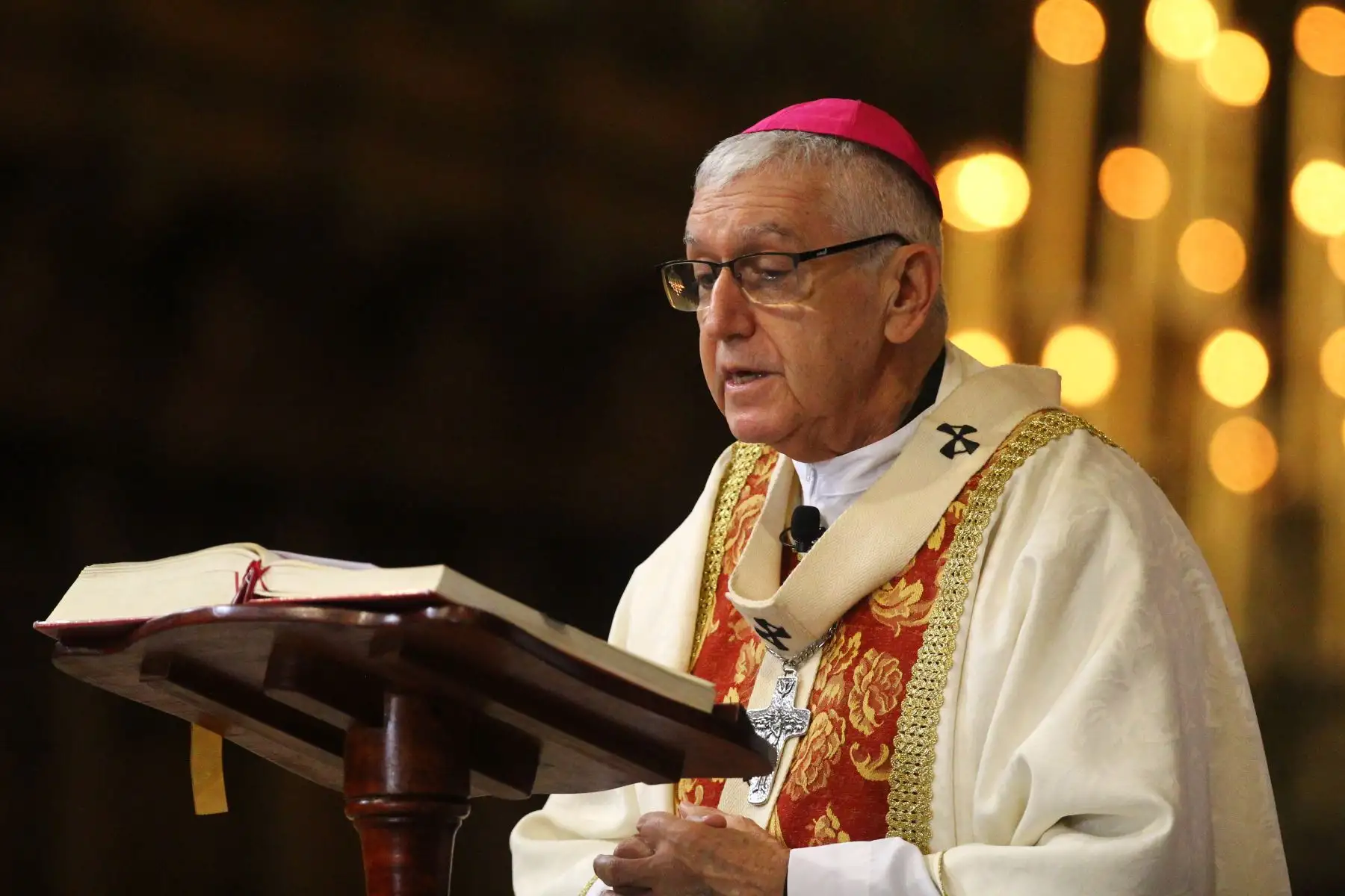 El Arzobispo de Lima, Carlos Castillo, presidió la misa central en homenaje a Santa Rosa de Lima, desde la Basílica Catedral de Lima. Foto: ANDINA/Daniel Bracamonte