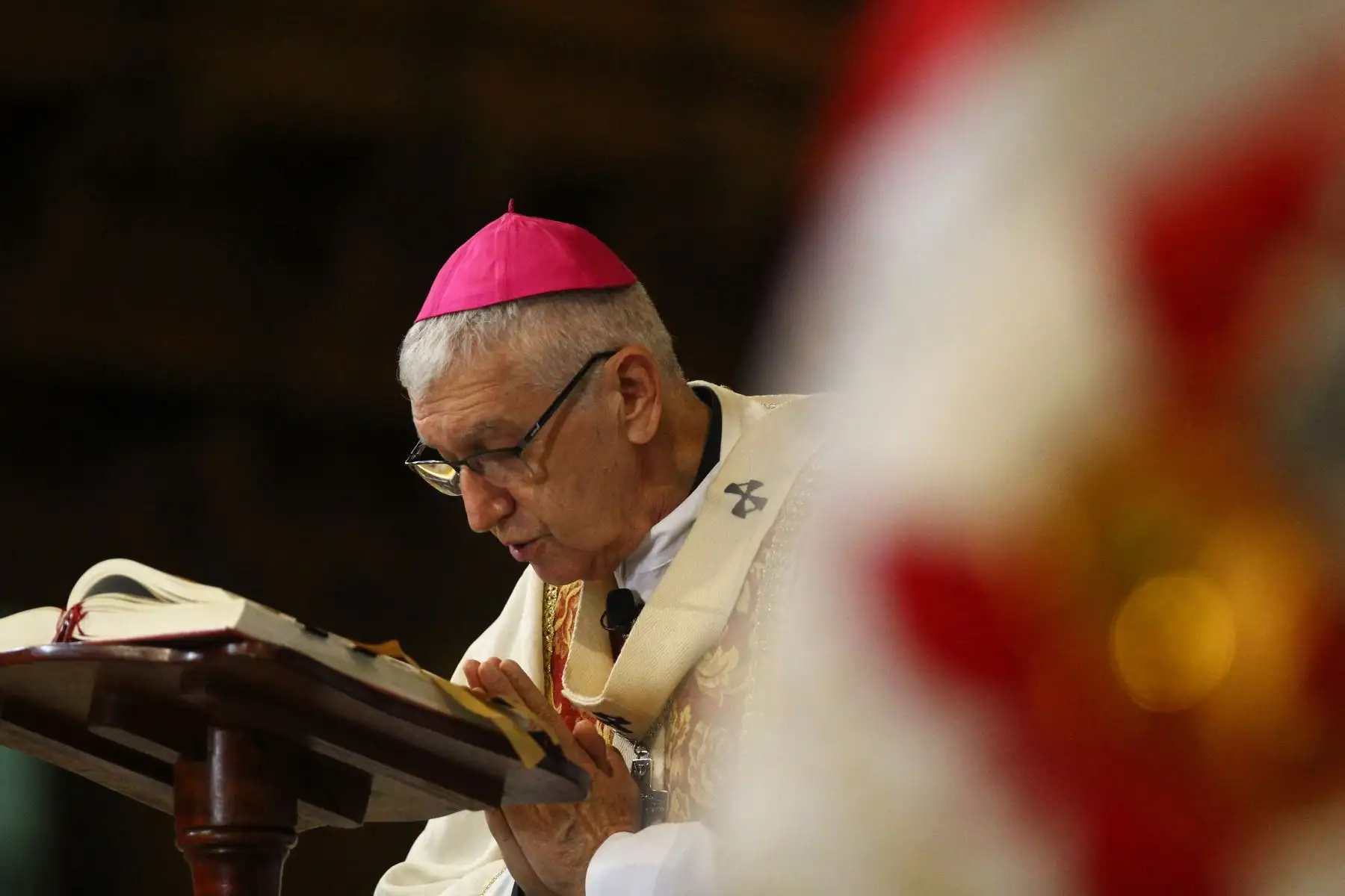El Arzobispo de Lima, Carlos Castillo, presidió la misa central en homenaje a Santa Rosa de Lima, desde la Basílica Catedral de Lima. Foto: ANDINA/Daniel Bracamonte