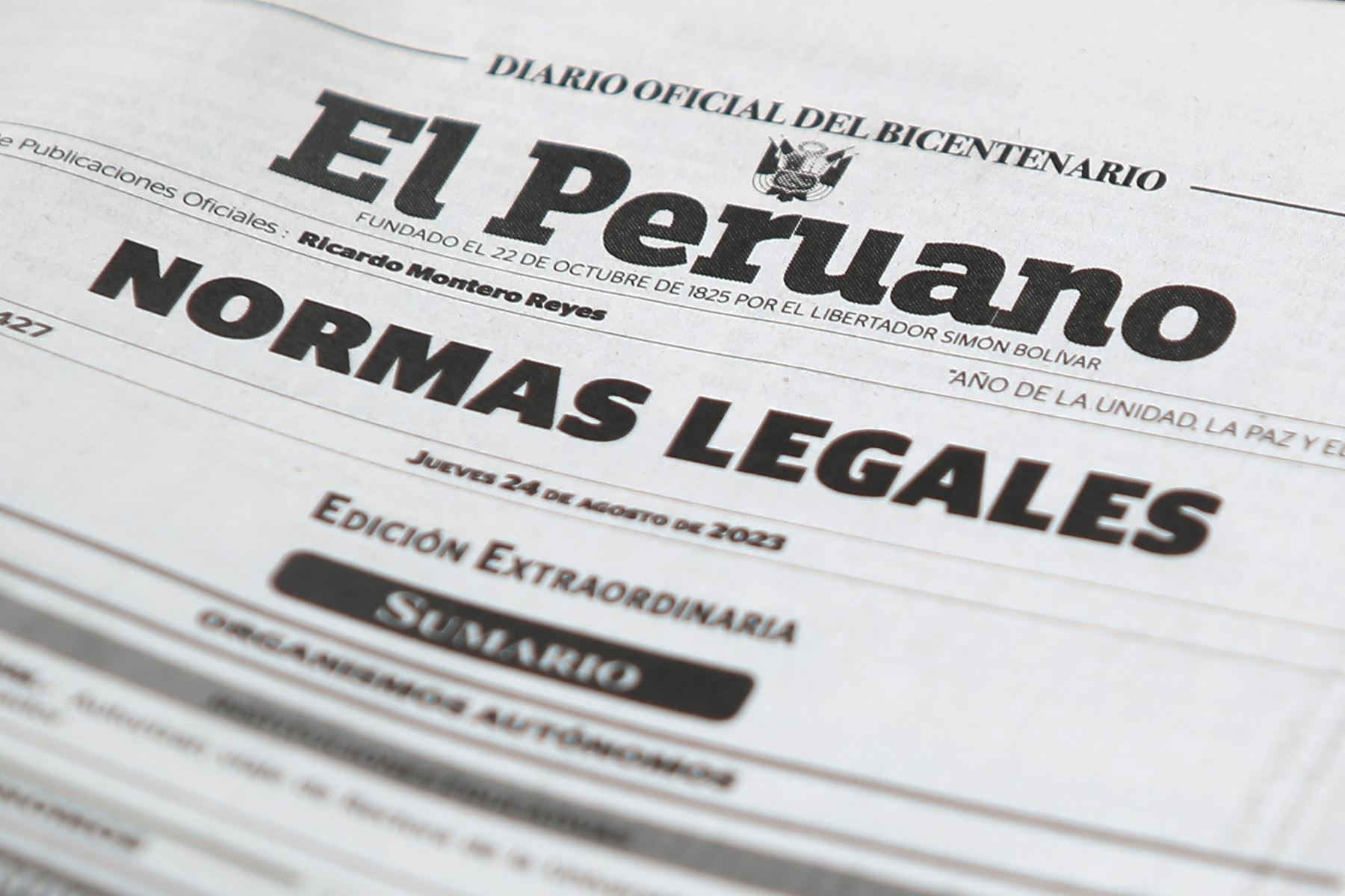 Edición extraordinaria de Normas Legales del Diario Oficial El Peruano. Foto: ANDINA/Ricardo Cuba