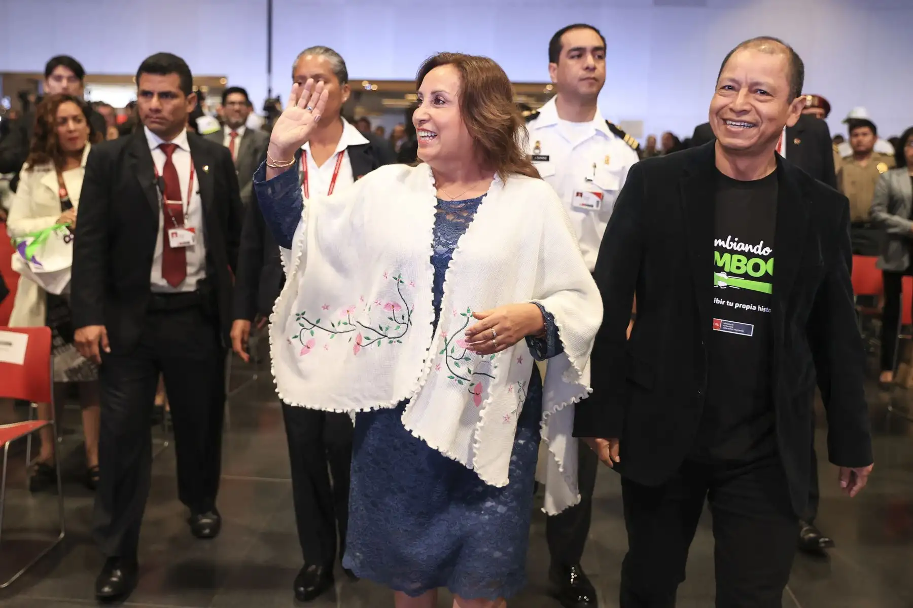 Presidenta Dina Boluarte y Ministro de Justicia, Daniel Maurate participan del lanzamiento de la intervención "Cambiando Rumbos" Foto: ANDINA/Prensa Presidencia