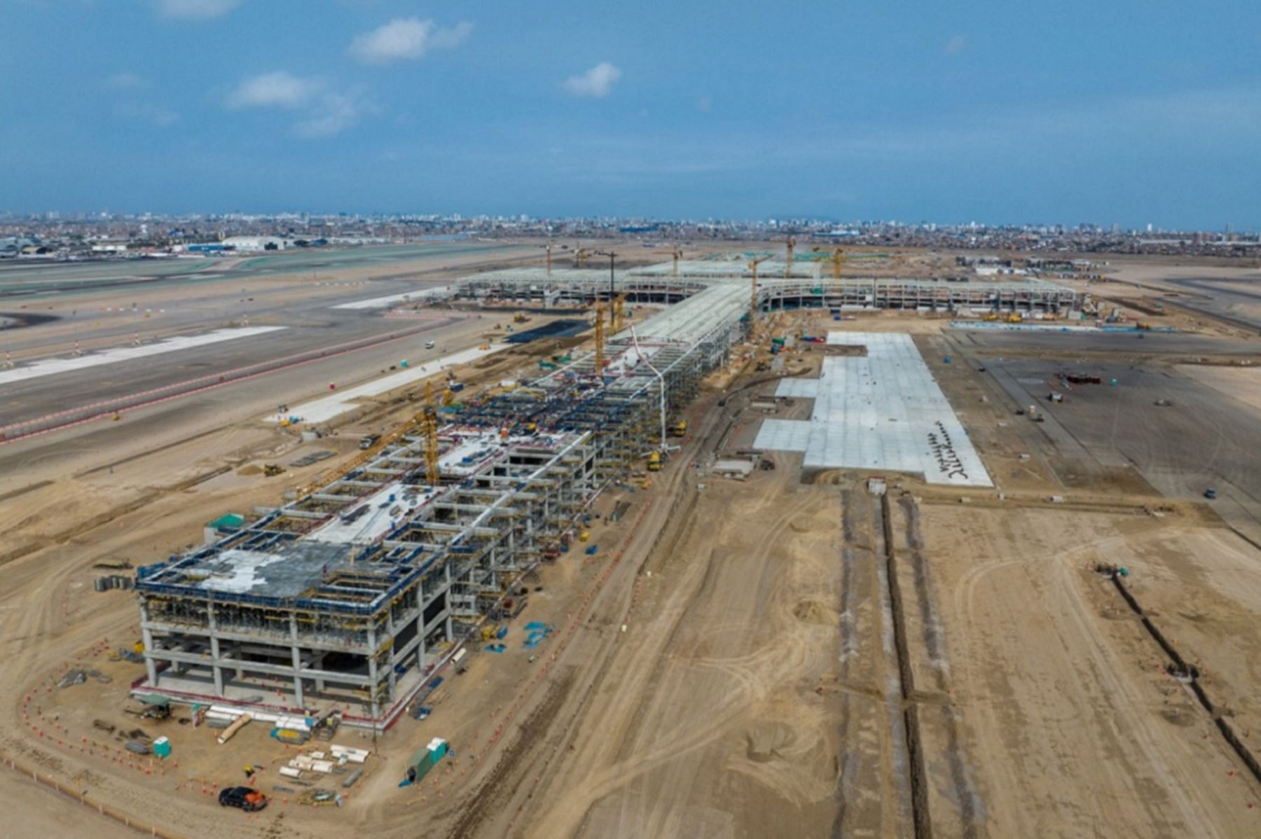 La construcción del nuevo terminal de pasajeros del Aeropuerto Internacional Jorge Chávez, ya superó el 50% con una inversión superior a los 1,000 millones de dólares. Foto: Cortesía.
