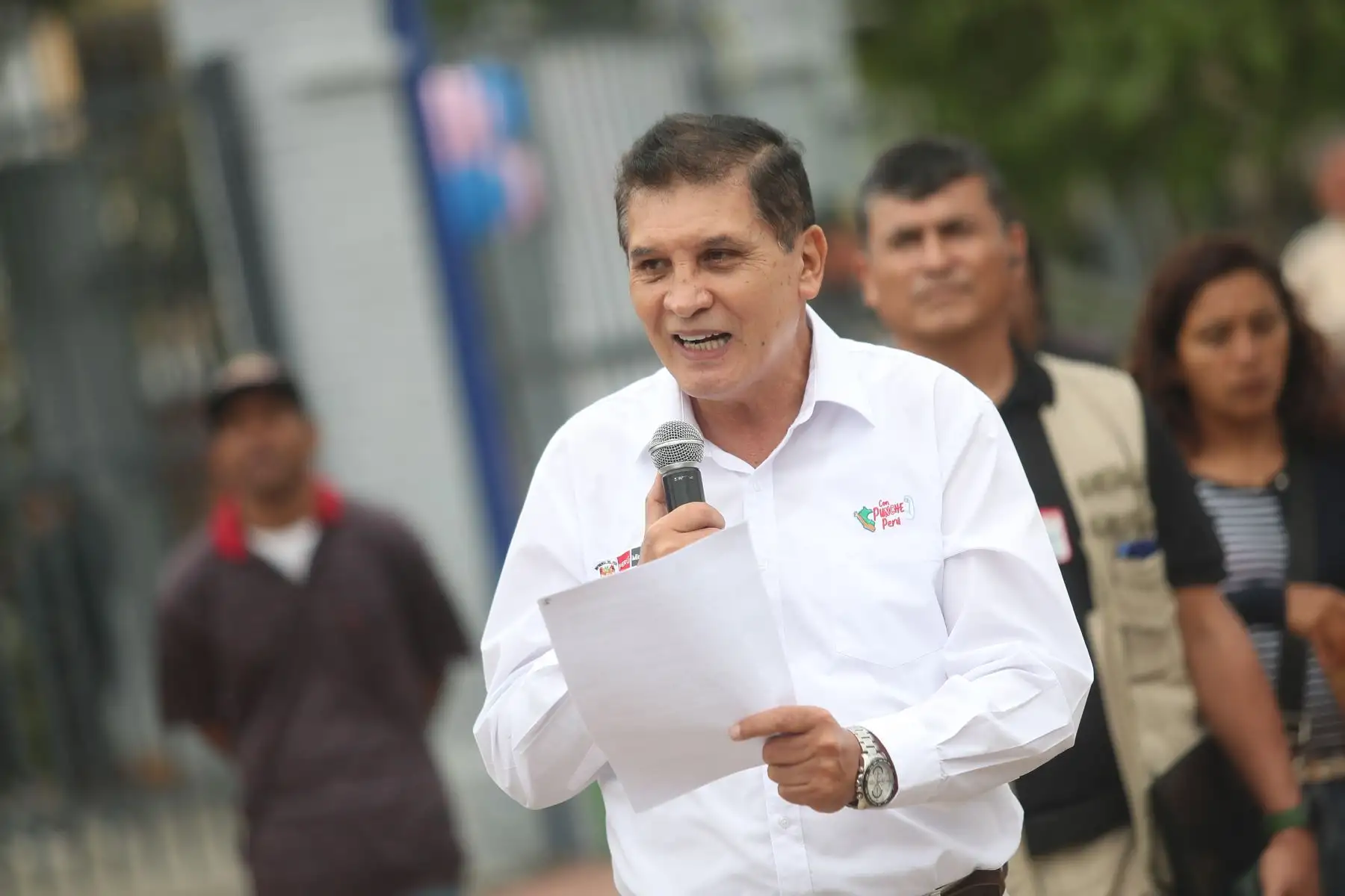 Durante la ceremonia del lanzamiento del programa Zonna Segura, el viceministro de Seguridad Pública, Héctor Loayza, expresó el compromiso del Mininter y de la 
Policia de velar por los niños y la seguridad de la ciudadanía.Foto: ANDINA/Ricardo Cuba