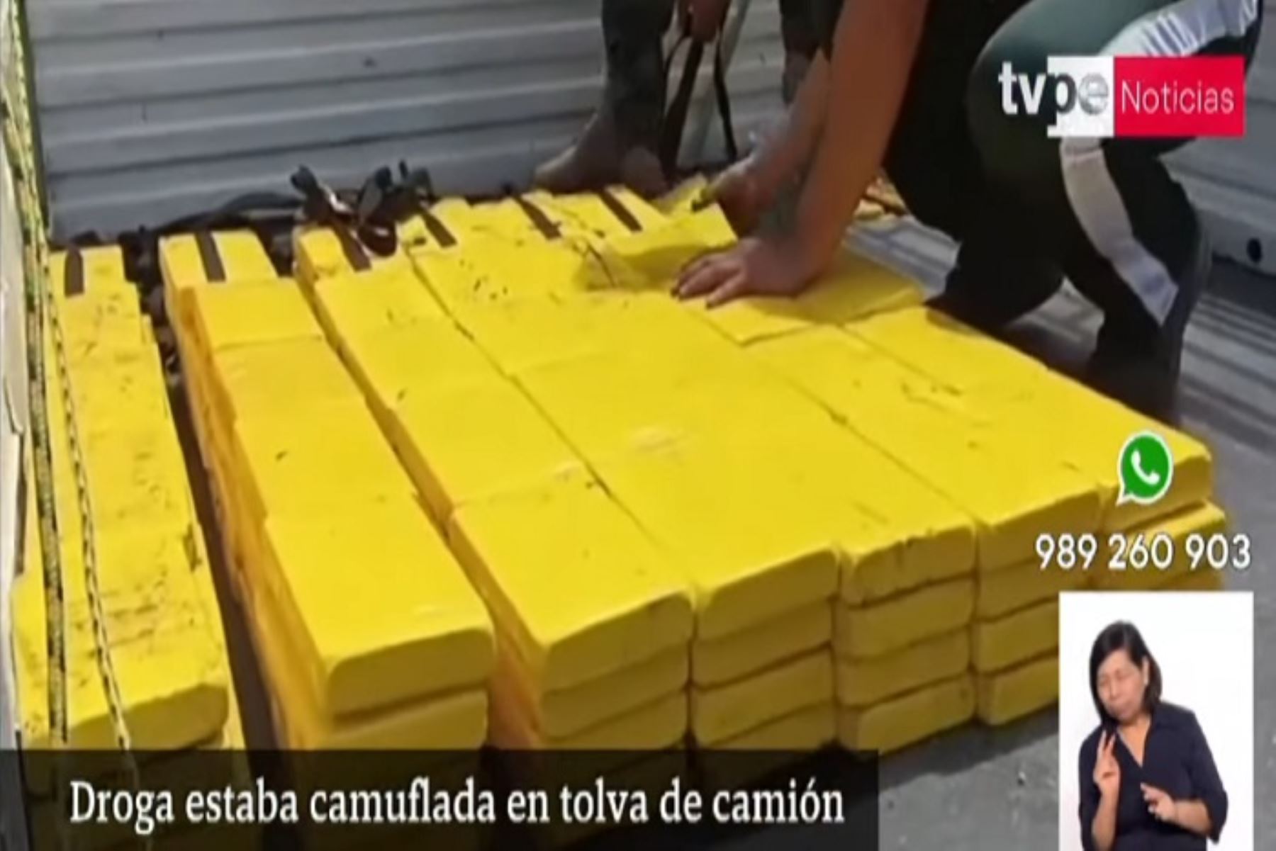 Golpe al narcotráfico:incautan en Apurímac 300 kilos de droga camuflada en un camión