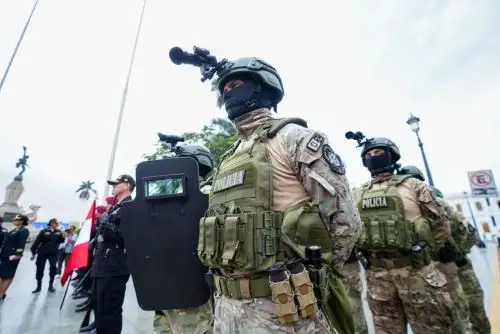 Un nuevo contingente de 50 agentes de la Dinoes refuerza las acciones de seguridad ciudadana en los distritos más peligrosos de la ciudad de Trujillo. Foto: ANDINA/difusión.