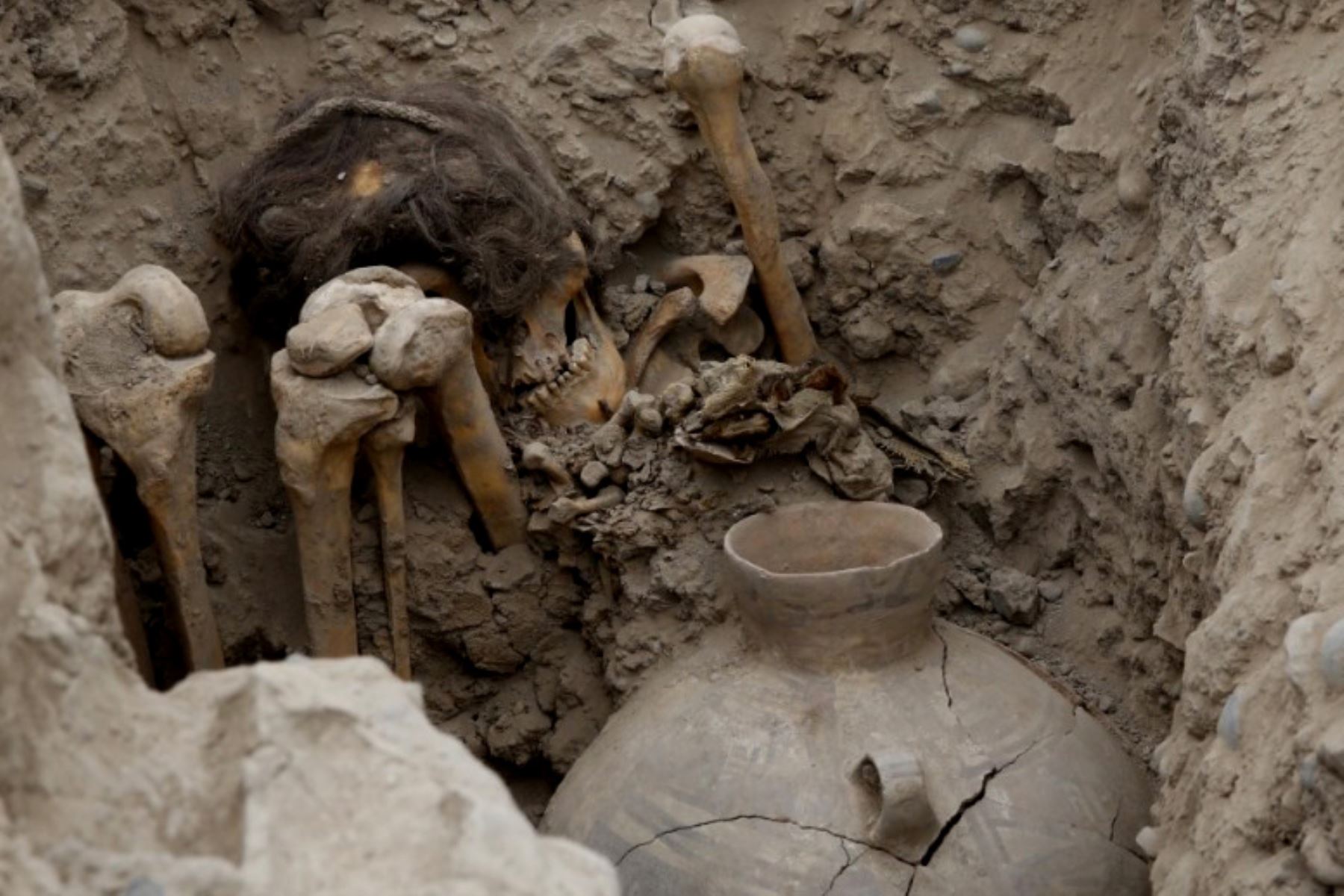 Descubren en Miraflores restos humanos pertenecientes al periodo temprano de la cultura Ychsma. Foto:ANDINA/Difusión
