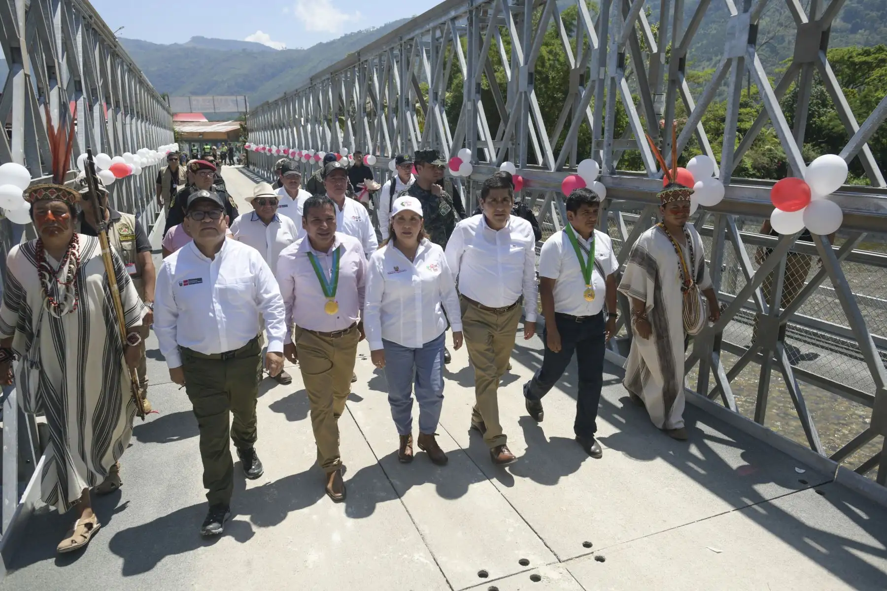 Presidenta Dina Boluarte inaugura el puente modular Bailey en la provincia de Chanchamayo. 
Foto: ANDINA/Prensa Presidencia