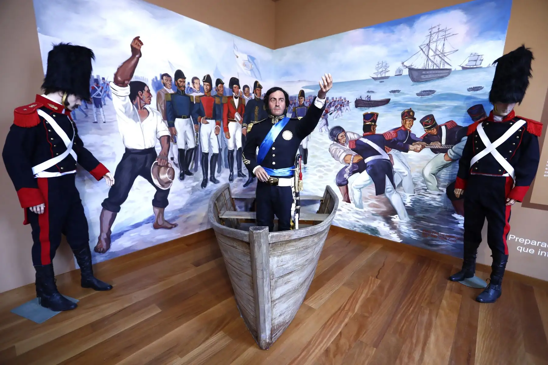 Entre los principales atractivos de la Casa del General Don José de San Martín se encuentran las figuras hiperrealistas a escala real del libertador, escenificando momentos importantes de su llegada y estancia en el Perú. Foto: ANDINA/Daniel Bracamonte