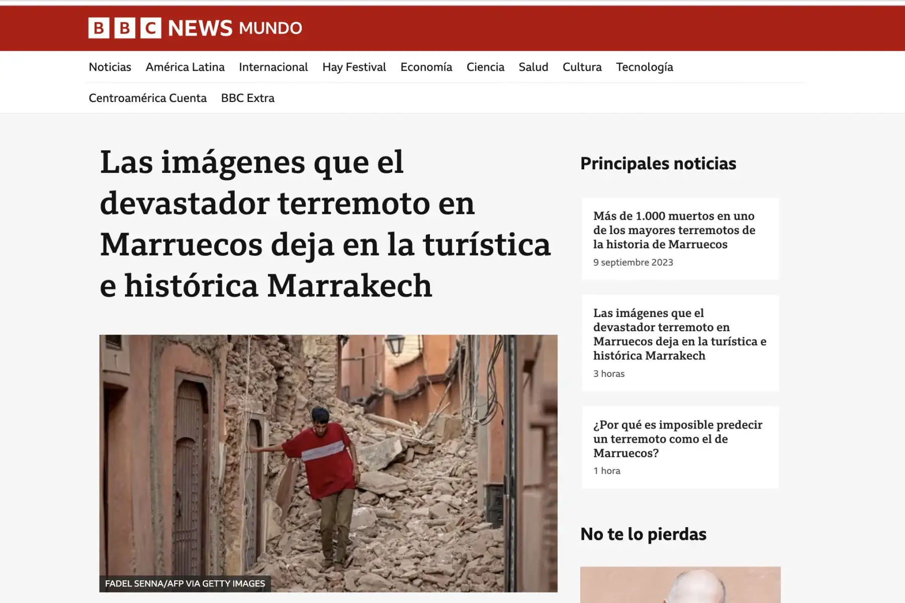 Principales medios de comunicación informan sobre el terremoto que se dio en Marruecos. Foto: Captura TV