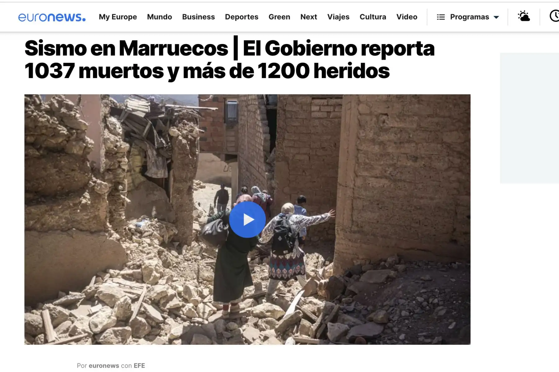 Principales medios de comunicación informan sobre el terremoto que se dio en Marruecos. Foto: Captura TV