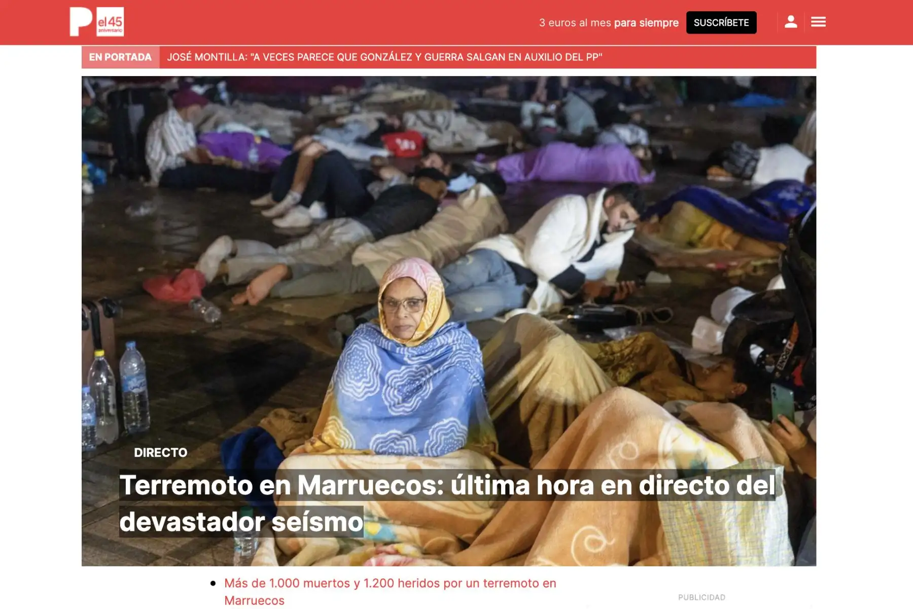 Principales medios de comunicación informan sobre el terremoto que se dio en Marruecos. Foto: Captura TV