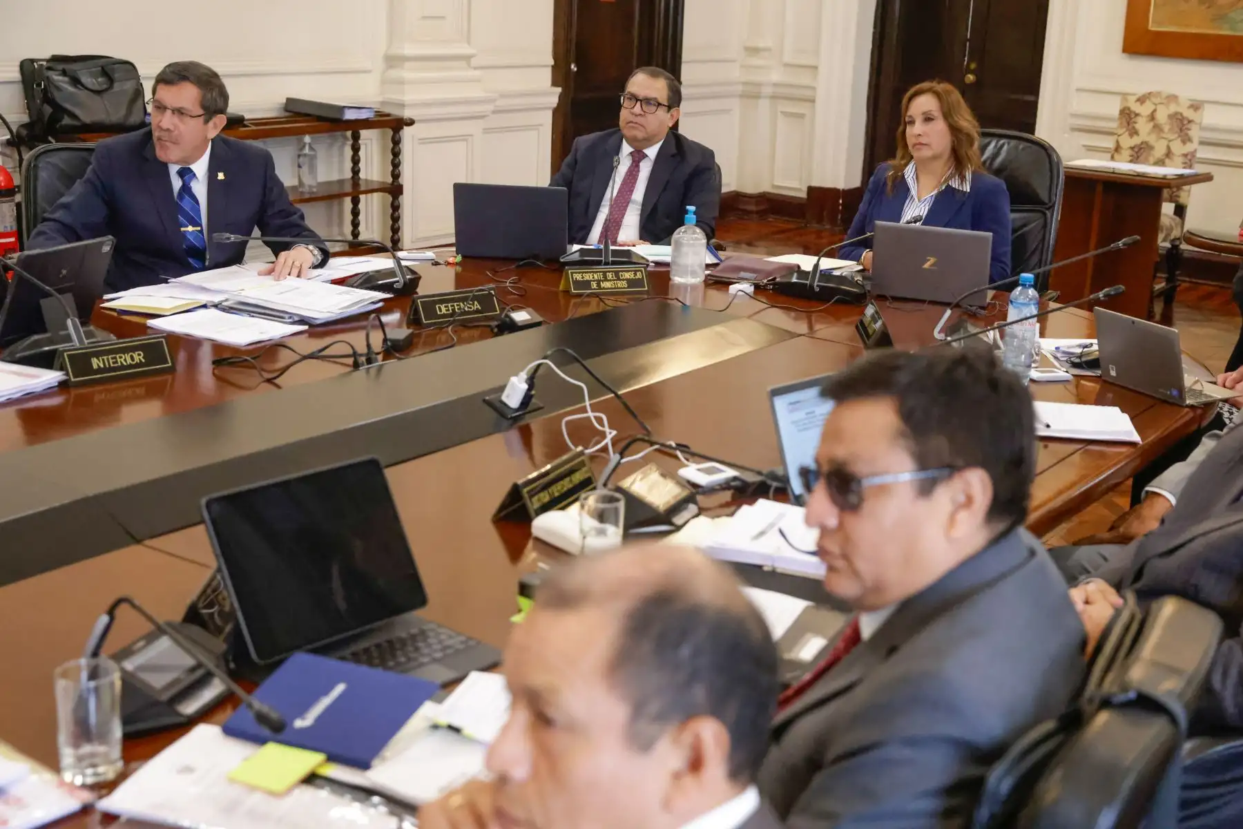 La presidenta de la república, Dina Boluarte Zegarra, preside esta mañana la sesión del Consejo de Ministros. Foto: ANDINA/ Prensa Presidencia