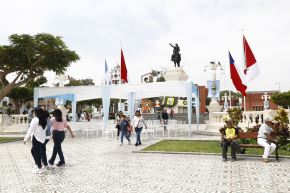 Plaza de Armas de Pisco, en Ica. Foto: ANDINA/Daniel Bracamonte