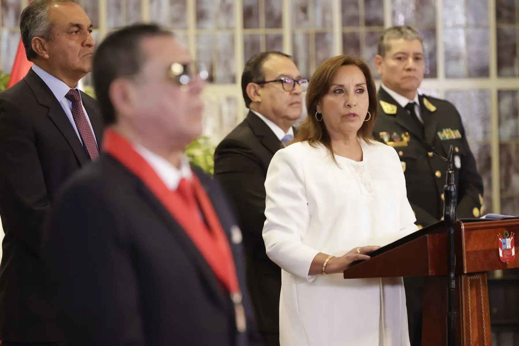 Presidenta Dina Ercilia Boluarte Zegarra participa de la ceremonia por el Día de los Defensores de la Democracia.
Foto: ANDINA/Prensa Presidencia