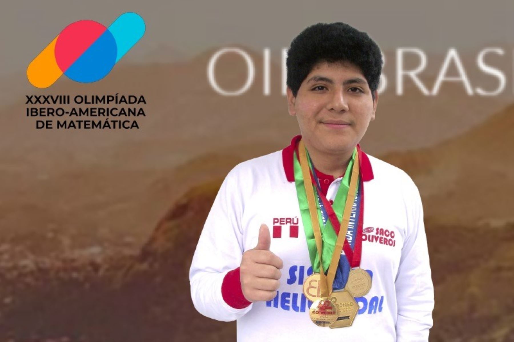 Ángelo Farfán Oré ganó la medalla de plata en la 38.ª Olimpiada Iberoamericana de Matemática (OIM), que se realizó en Río de Janeiro, Brasil, del 7 al 12 de septiembre. Foto: ANDINA/Difusión.