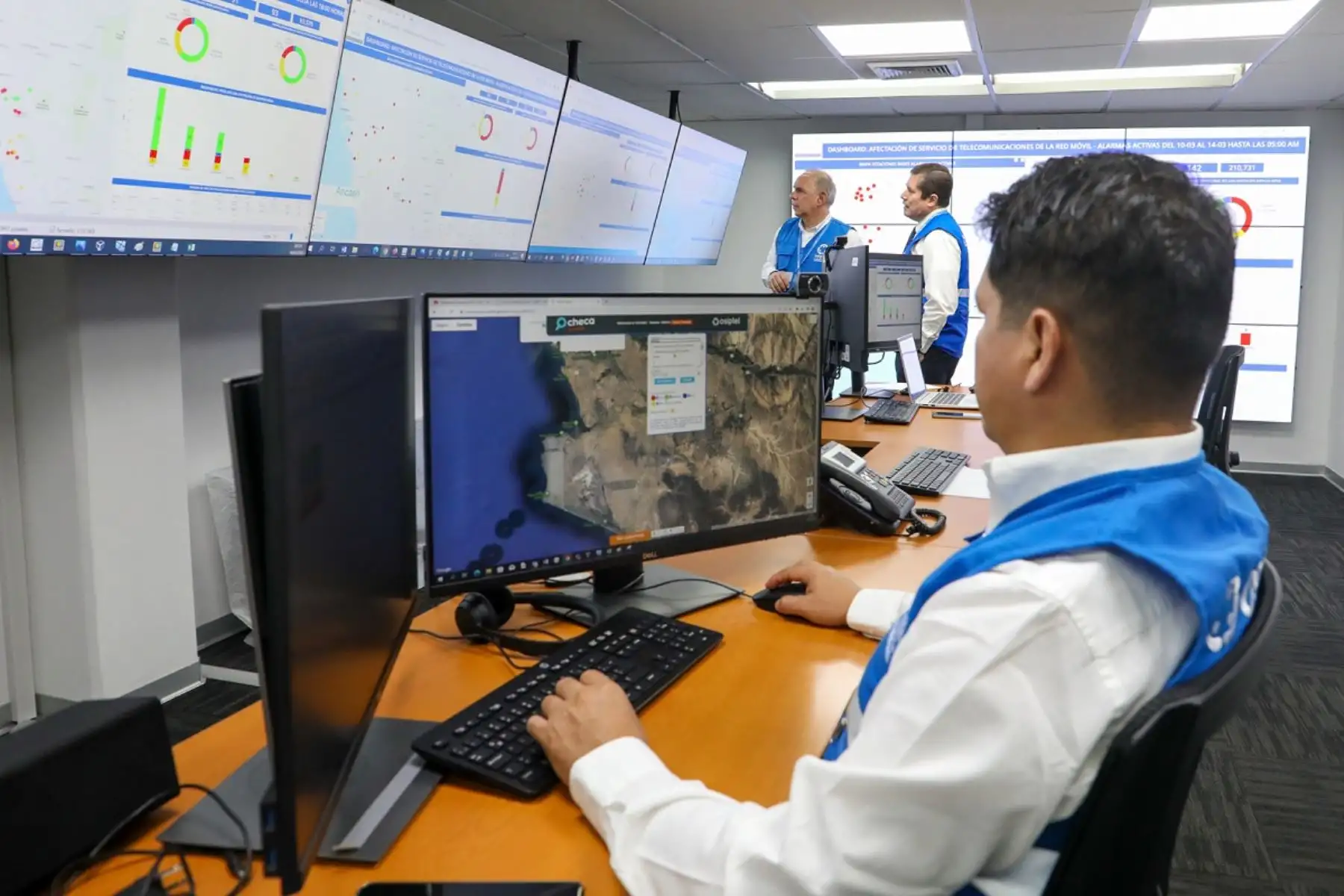 Tablero de afectación de servicios en telecomunicaciones de Osiptel. Foto: Cortesía.