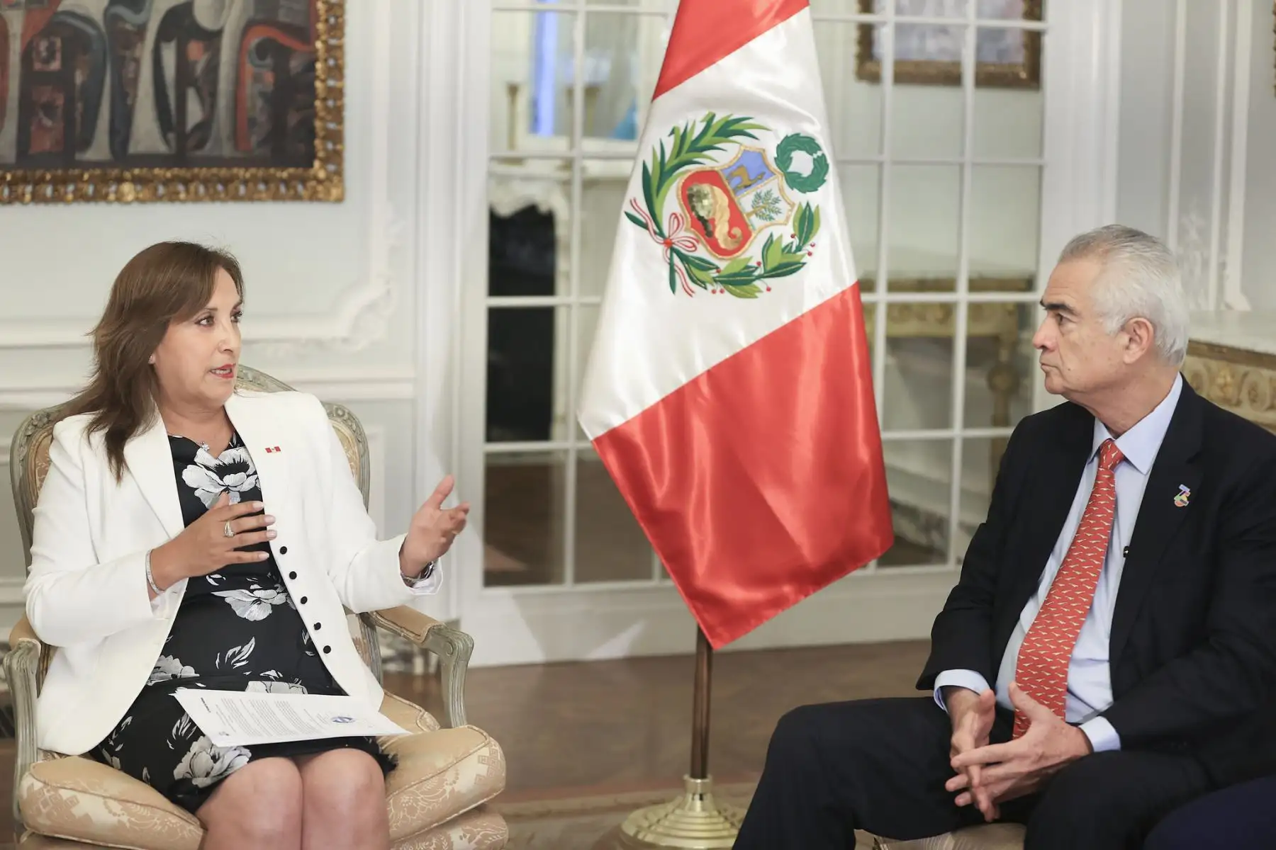 Presidenta Dina Boluarte se reunió con el secretario ejecutivo de la Comisión Económica para América Latina y el Caribe CEPAL, José Manuel Salazar.
Foto: ANDINA/Prensa Presidencia