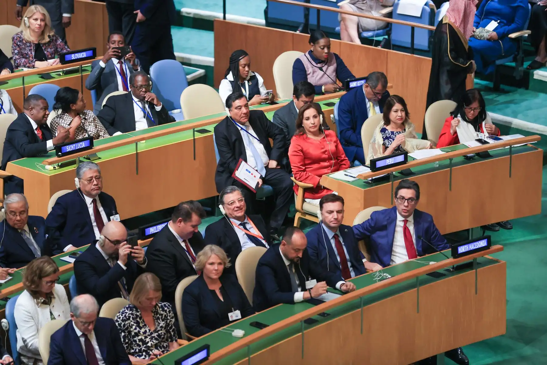 La presidenta de la República, Dina Boluarte, asiste a la 78° Asamblea General de las Naciones Unidas en Nueva York, EE.UU. Foto: ANDINA/Presidencia