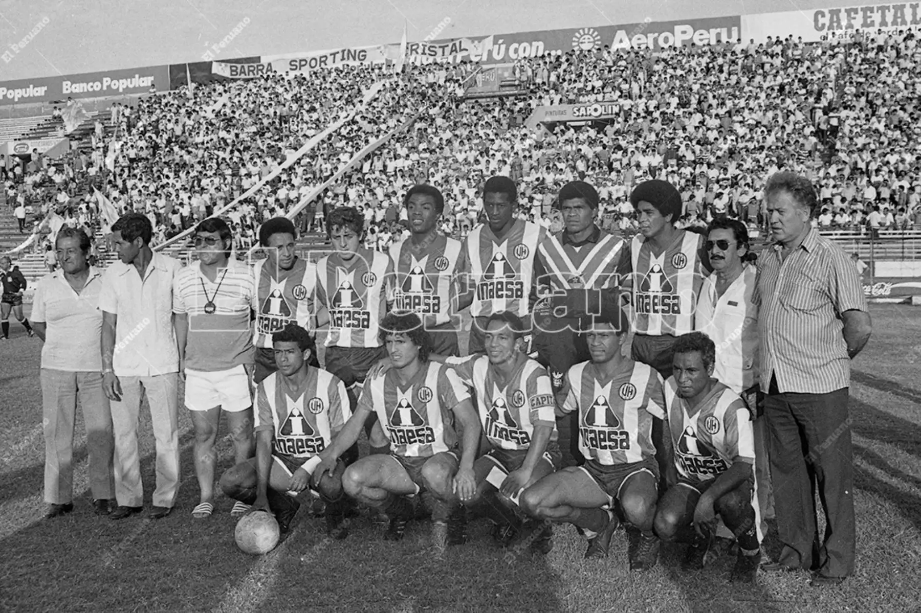 Lima - 8 febrero 1990  / Cuadro del Unión  Huaral, dirigido por Simo Vilic, que se impuso 1-0 a Sporting Cristal y se coronó campeón del fútbol profesional peruano 1989. Foto: Archivo Histórico de El Peruano / Pedro Arroyo