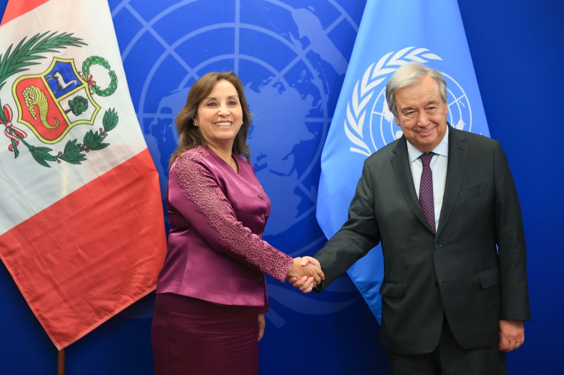 Dina Boluarte- António Guterres. ANDINA