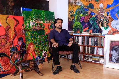 Artista peruano presenta en París “Fiesta” exposición de pinturas.