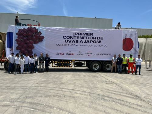 Se realizó primer embarque de uvas peruanas a Japón.