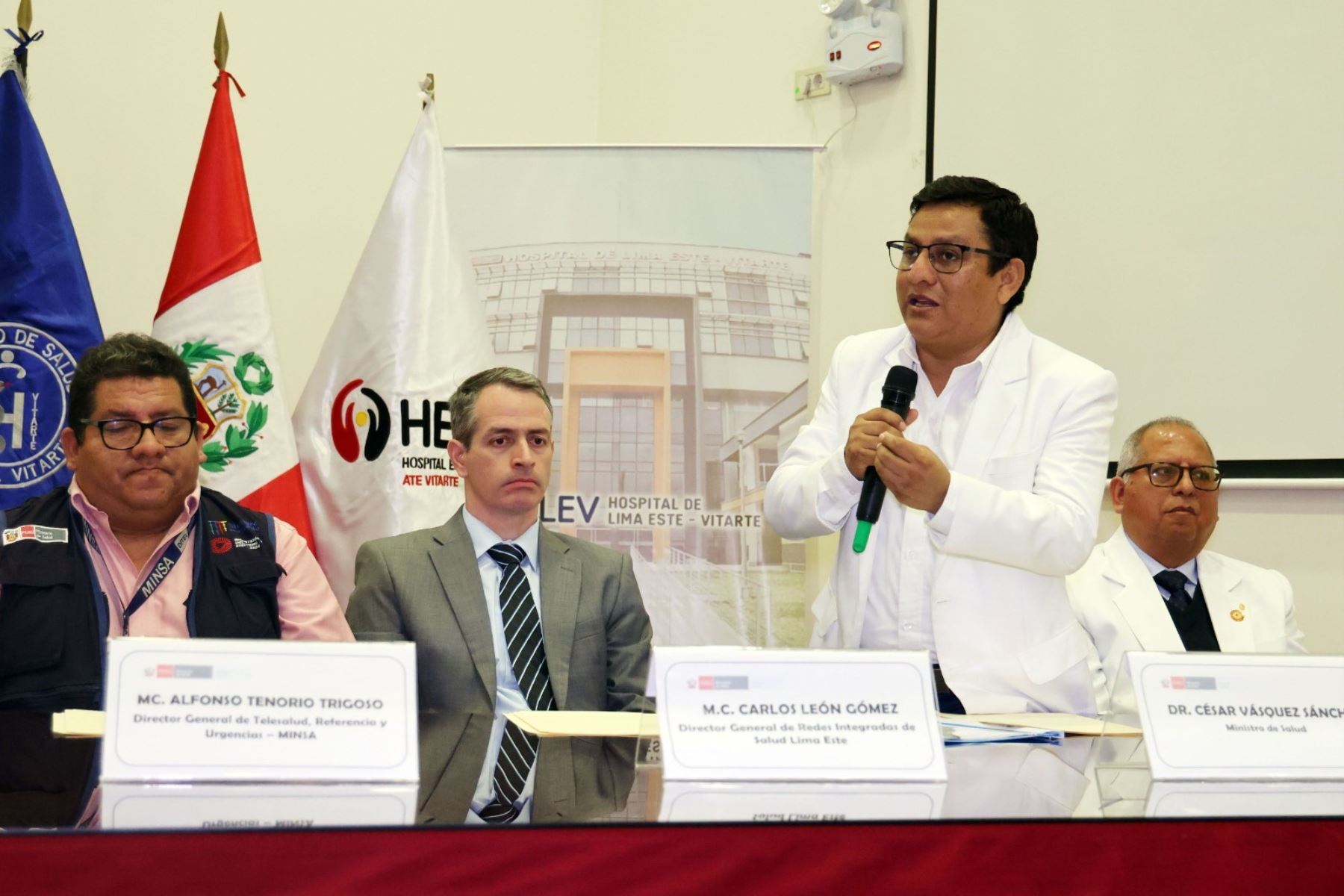 El ministro de Salud, César Vásquez, participó en la inauguración del servicio de telesalud en el Hospital Lima Este-Vitarte. Foto: MINSA/Difusión.