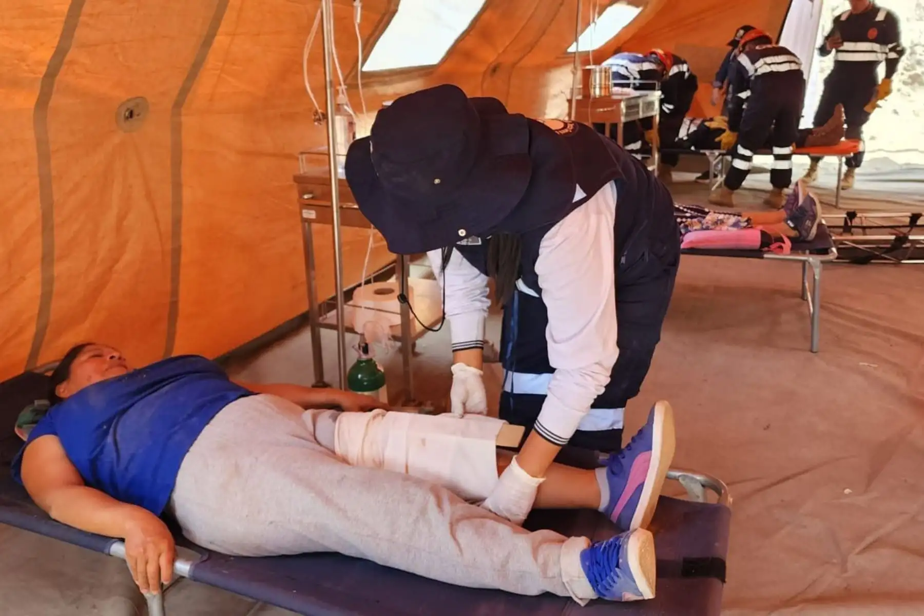 En el simulacro nacional se movilizaron 63 miembros del personal de salud y 80 brigadistas de intervención inicial. Foto: ANDINA/Minsa