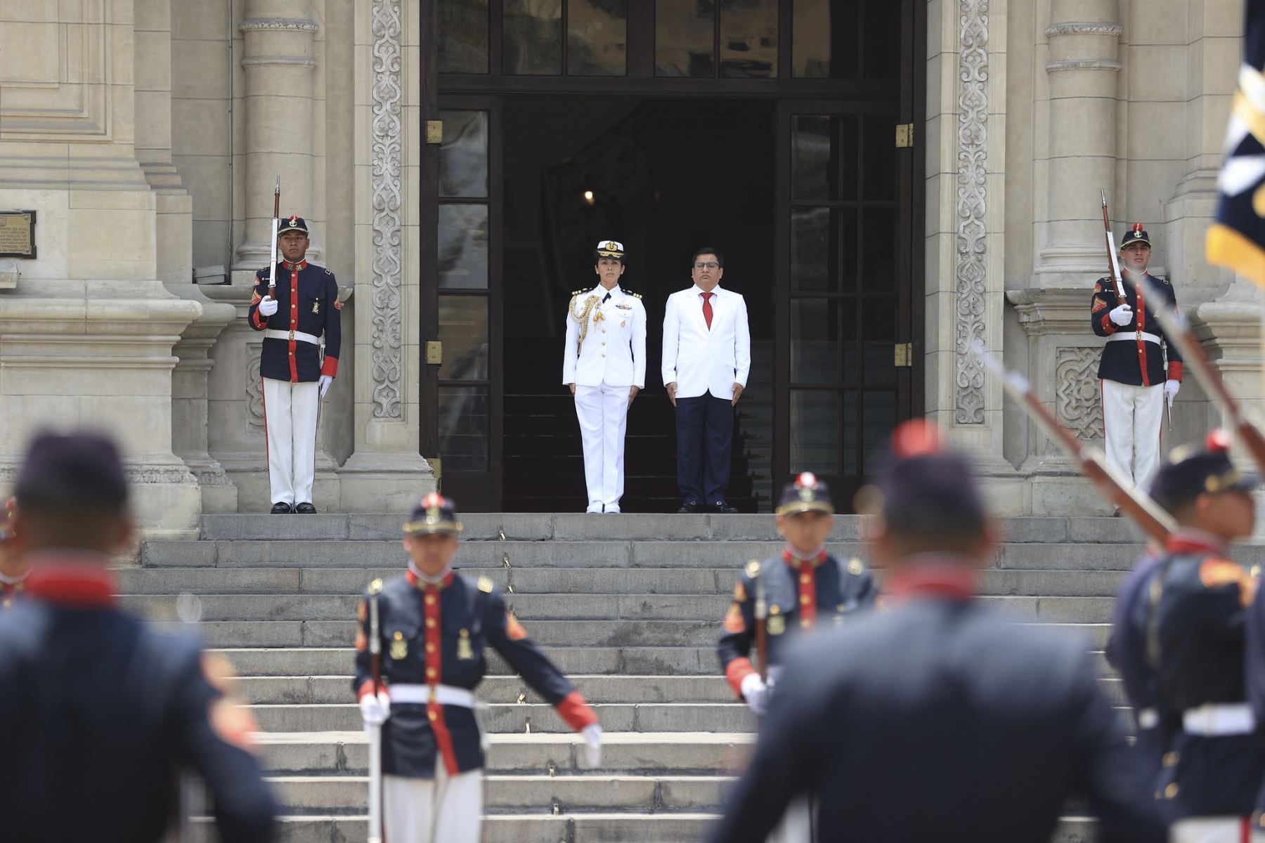 Tradicional cambio de guardia en Palacio de Gobierno.
Foto: ANDINA/Prensa Presidencia
