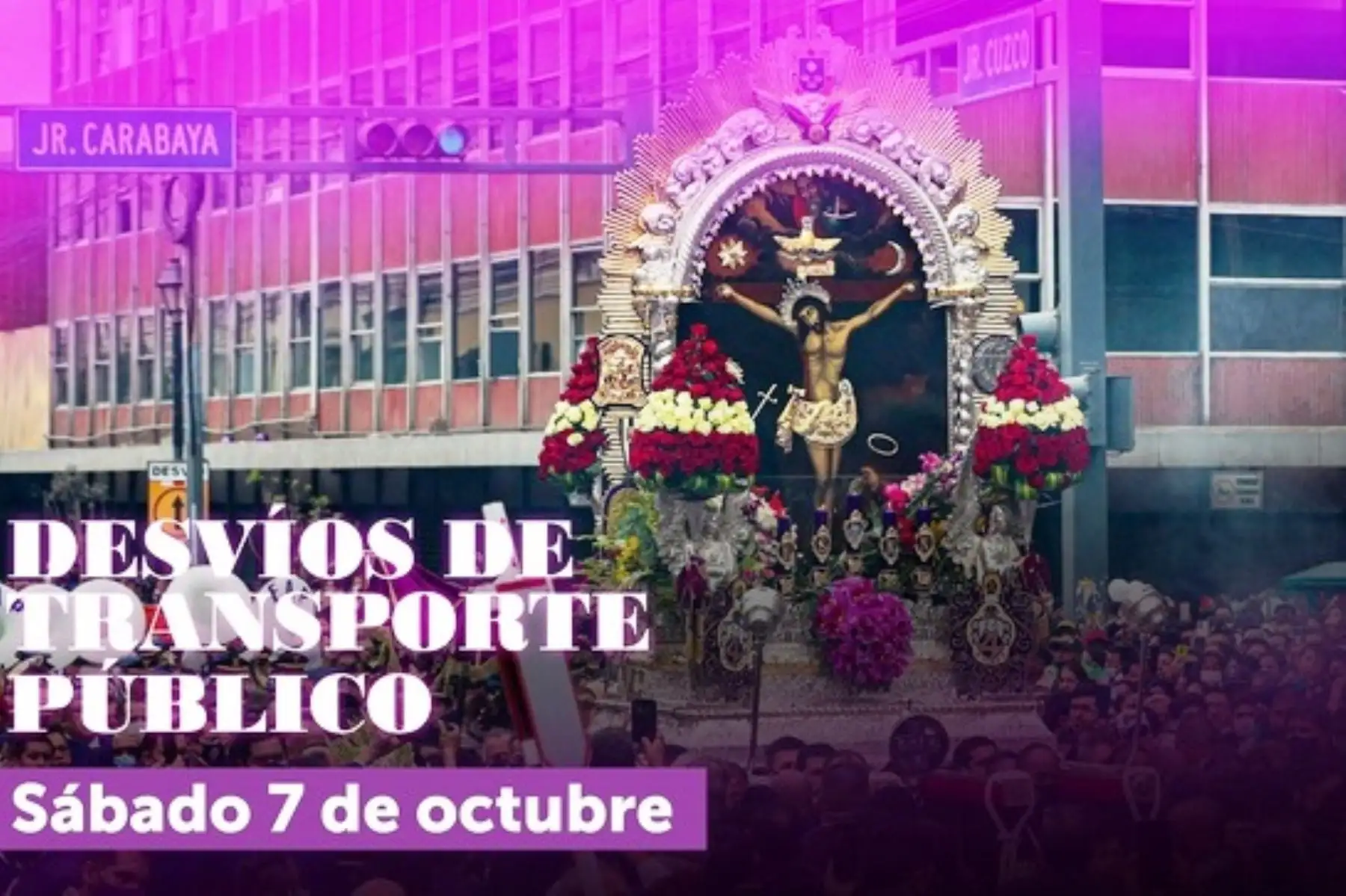Señor de los Milagros: conoce el desvío vehicular para la primera procesión del sábado 7. Foto: ANDINA/Difusión.