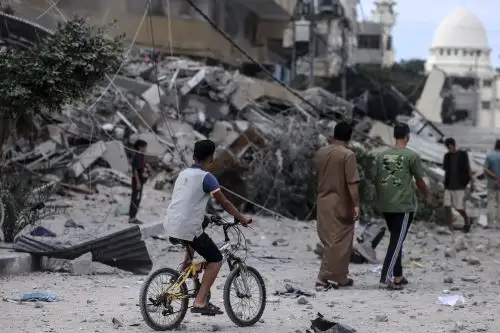 Zona de la Franja de Gaza bombardeada por Israel tras el terrible ataque del sábado 7 de octubre. AFP