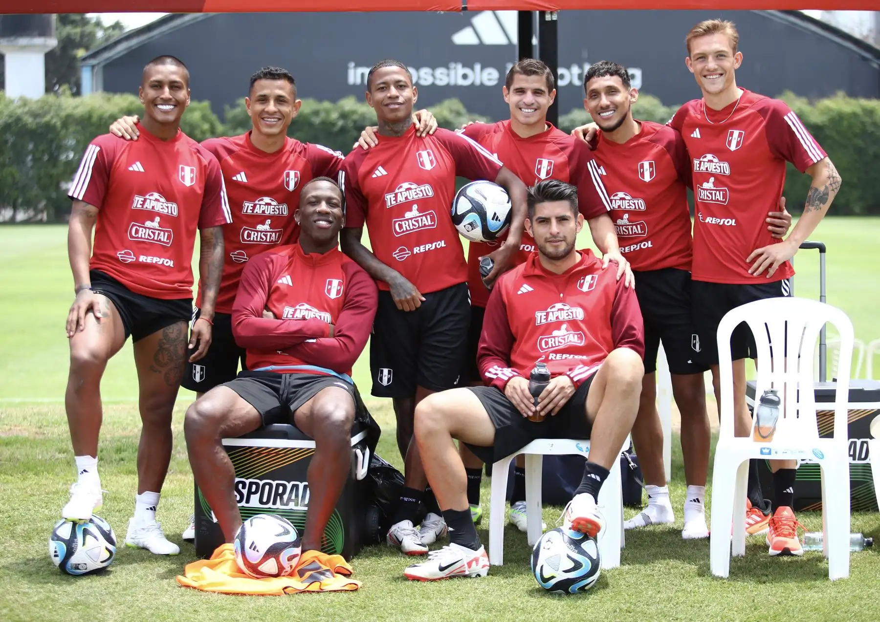 Selección Peruana realiza entrenamientos  con miras a afrontar a Chile, por la fecha tres  de las Eliminatorias al Mundial 2026.
Foto: FPF