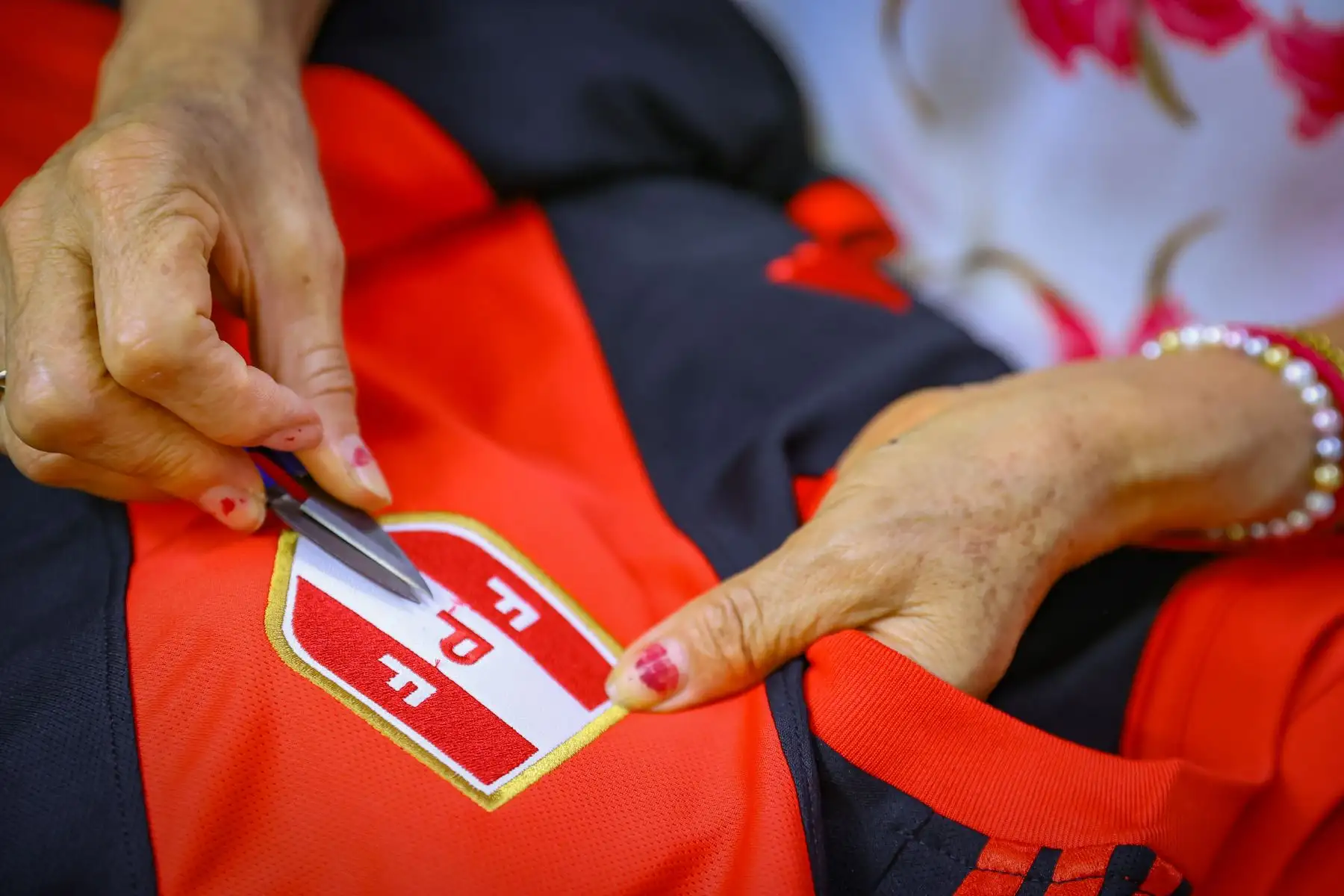 Comerciantes de Gamarra esperan el incremento en las ventas de camisetas de la selección peruana ad portas de los encuentro de la Bicolor con los seleccionados de  Chile y Argentina respectivamente por las dos nuevas fechas de las Eliminatorias al Mundial 2026.
Foto: ANDINA/Andrés Valle