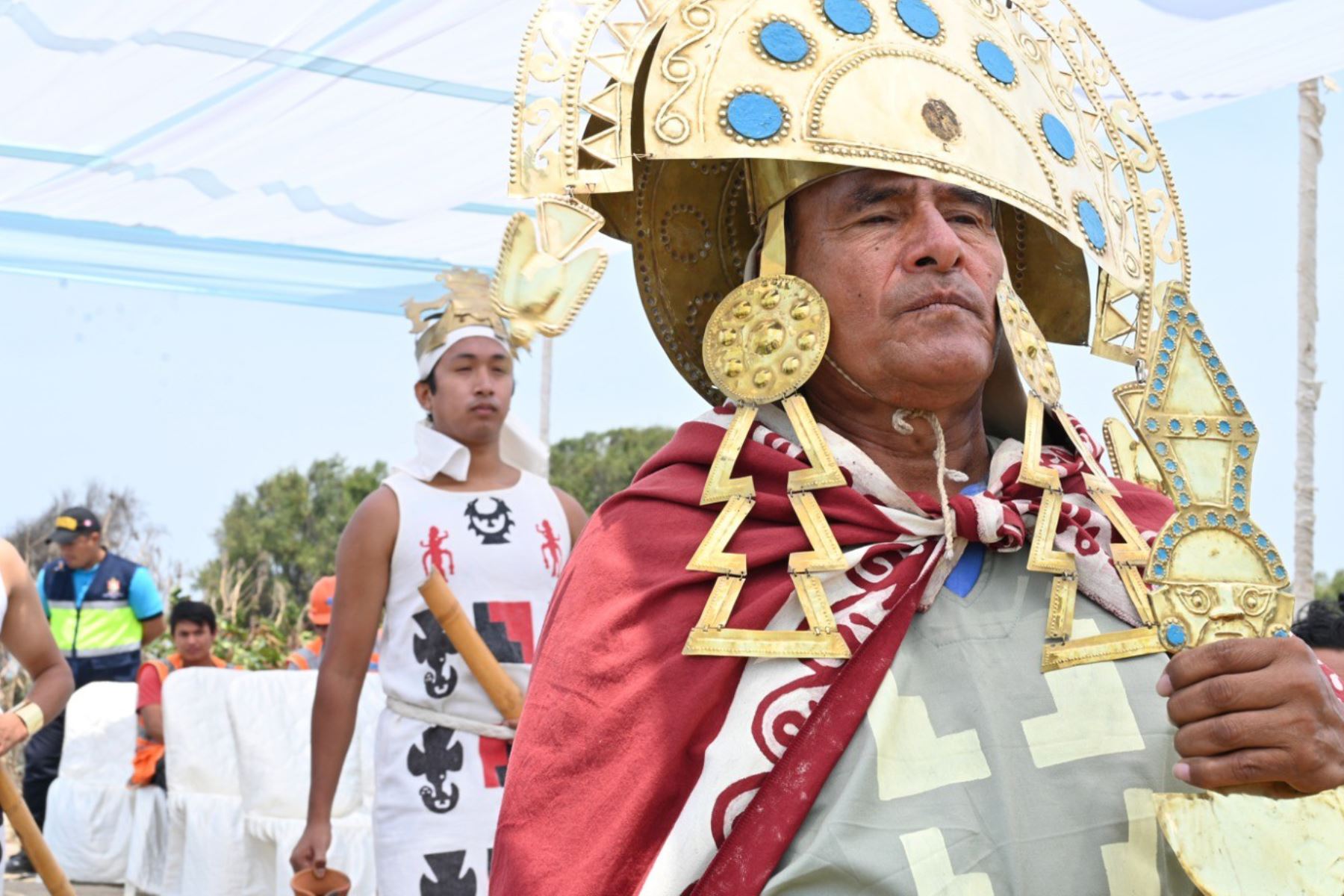 El "Señor de Sipán" lideró pago al agua para rendirle tributo y como ofrenda a la naturaleza. Foto: ANDINA/Difusión