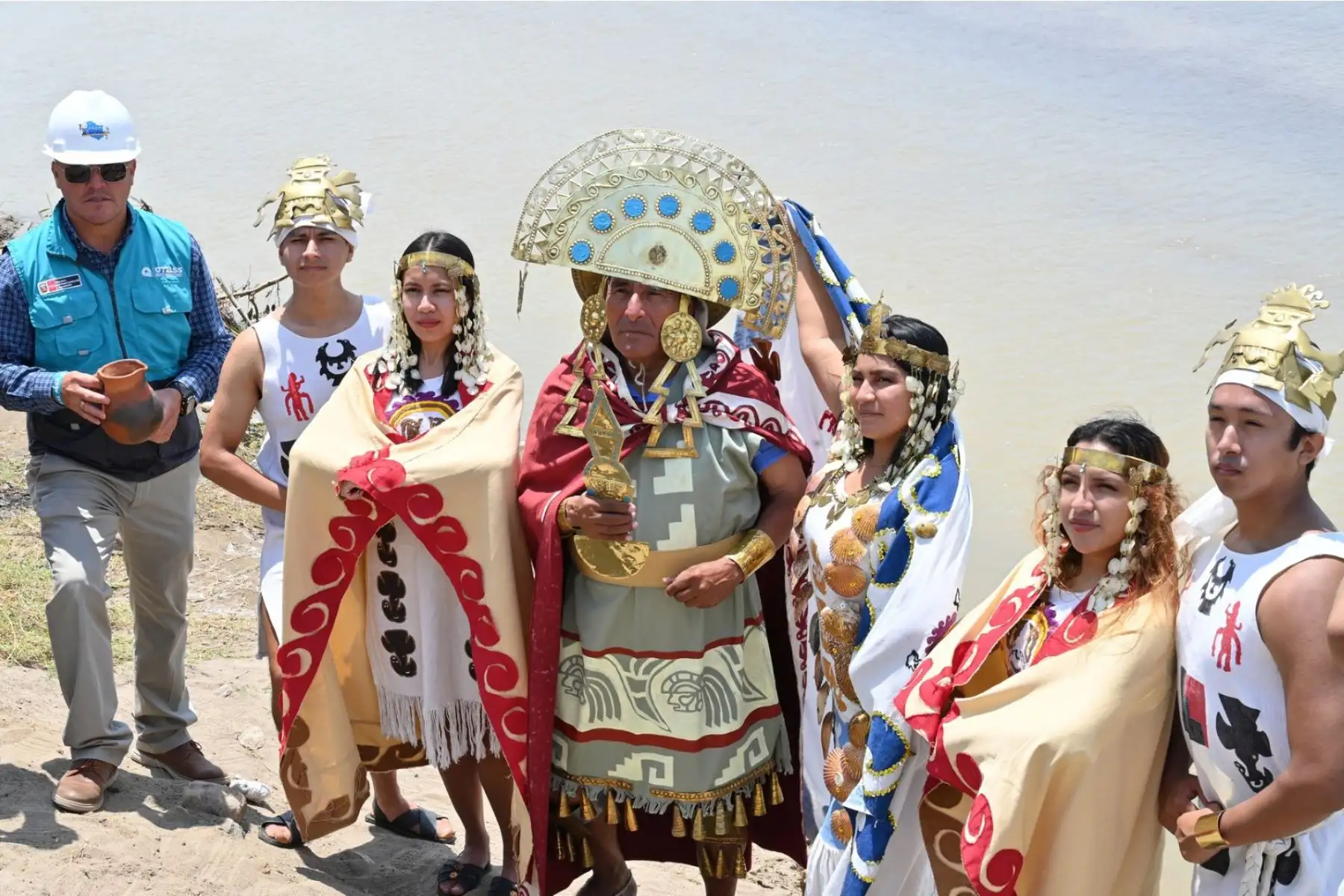 El "Señor de Sipán" lideró pago al agua para rendirle tributo y como ofrenda a la naturaleza. Foto: ANDINA/Difusión